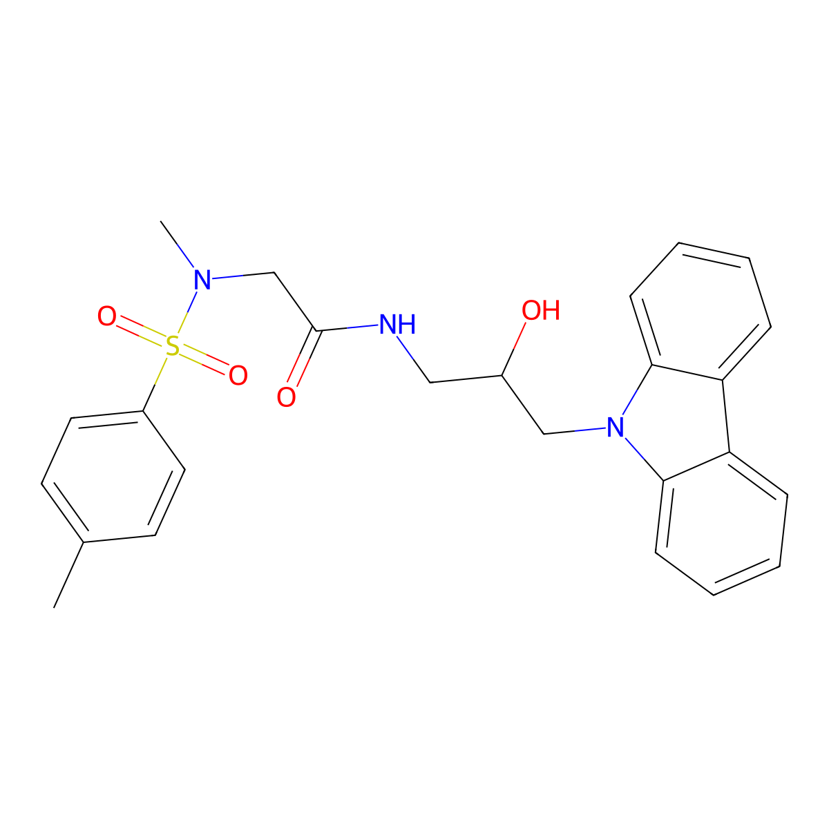 N-(3-(9H-carbazol-9-yl)-2-hydroxypropyl)-2-(N,4-dimethylphenylsulfonamido)acetamide molecular structure, CAS 1021211-36-8