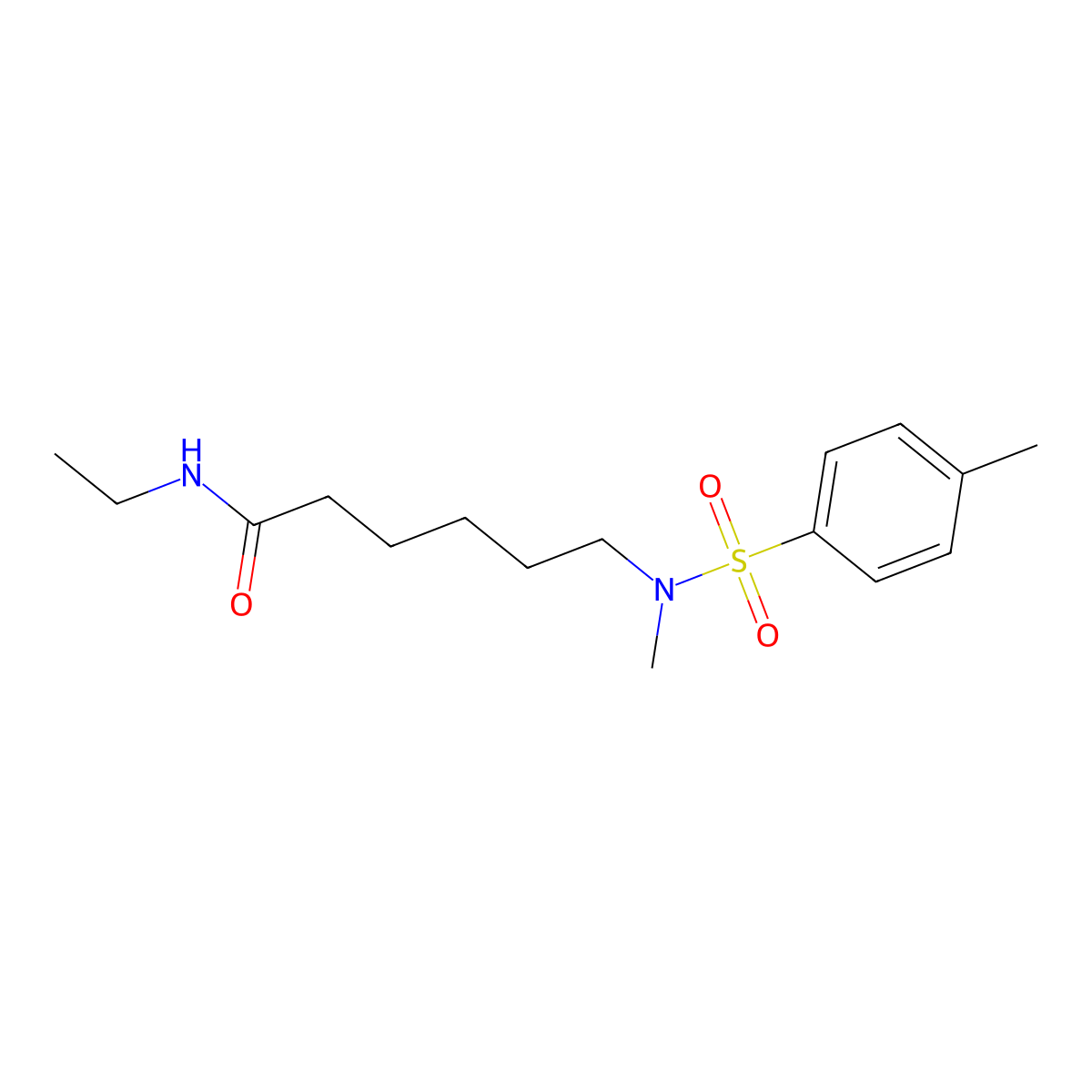 N-ethyl-6-(N-methyl4-methylbenzenesulfonamido)hexanamide molecular structure, CAS 1021211-41-5