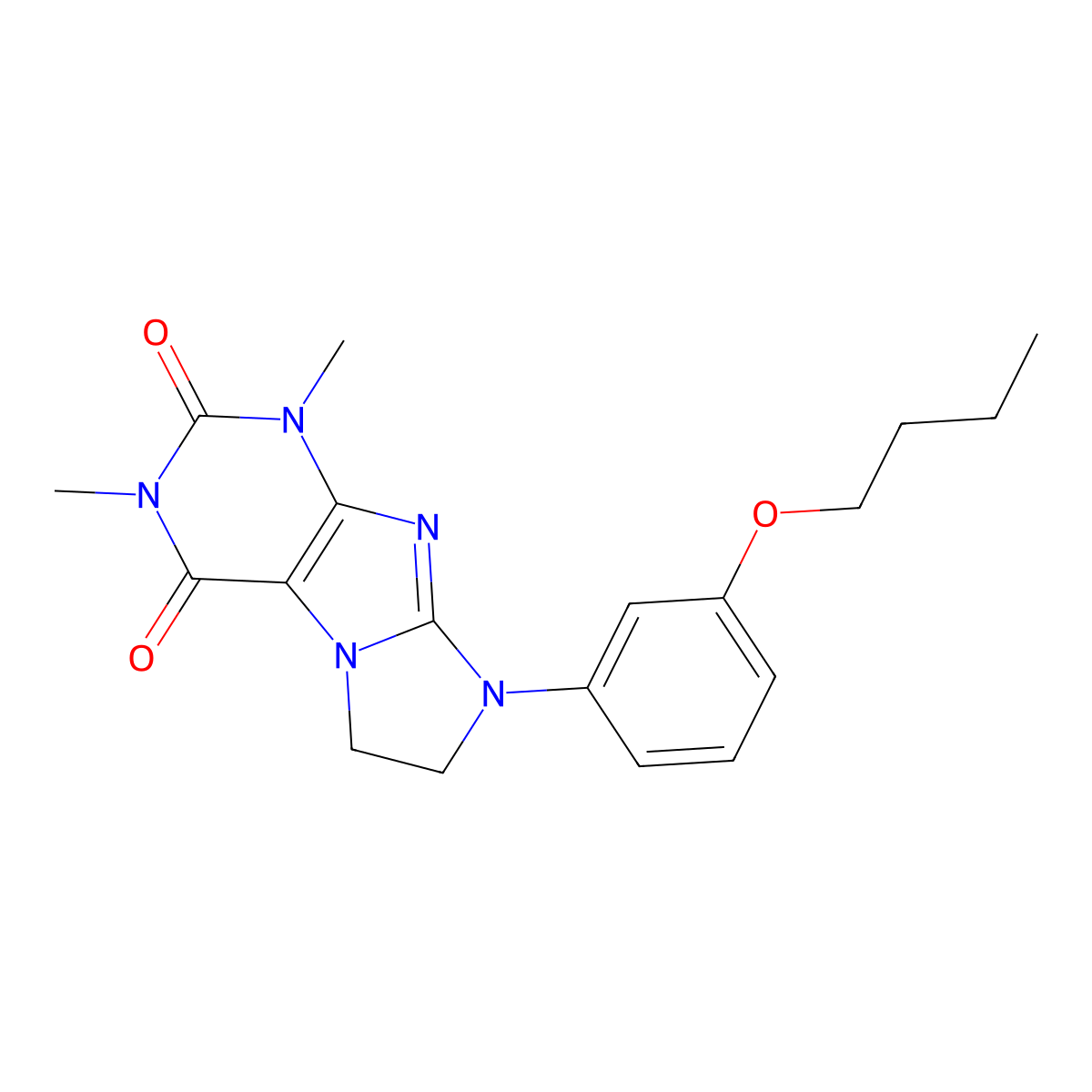 6-(3-Butoxyphenyl)-2,4-dimethyl-7,8-dihydropurino[7,8-a]imidazole-1,3-dione molecular structure, CAS 1021211-49-3