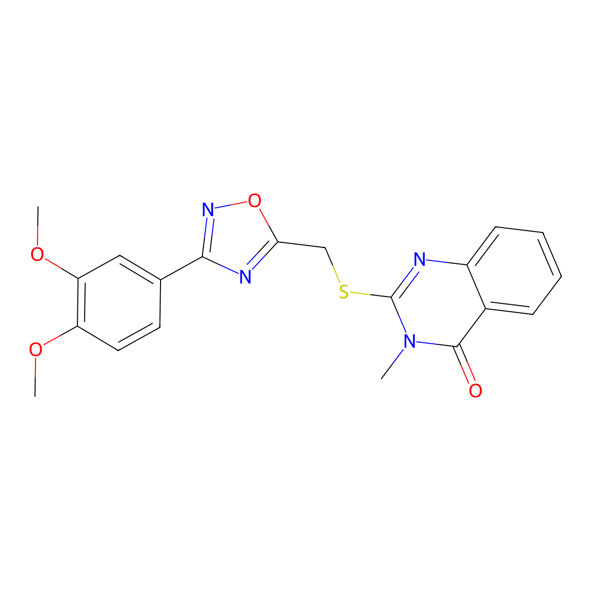 2-({[3-(3,4-Dimethoxyphenyl)-1,2,4-oxadiazol-5-yl]methyl}sulfanyl)-3-methyl-3,4-dihydroquinazolin-4-one molecular structure, CAS 1021211-56-2