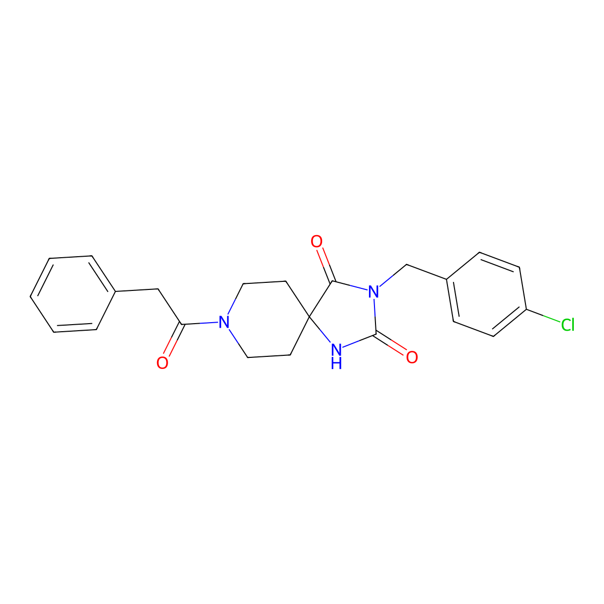 3-(4-Chlorobenzyl)-8-(2-phenylacetyl)-1,3,8-triazaspiro[4.5]decane-2,4-dione molecular structure, CAS 1021211-57-3