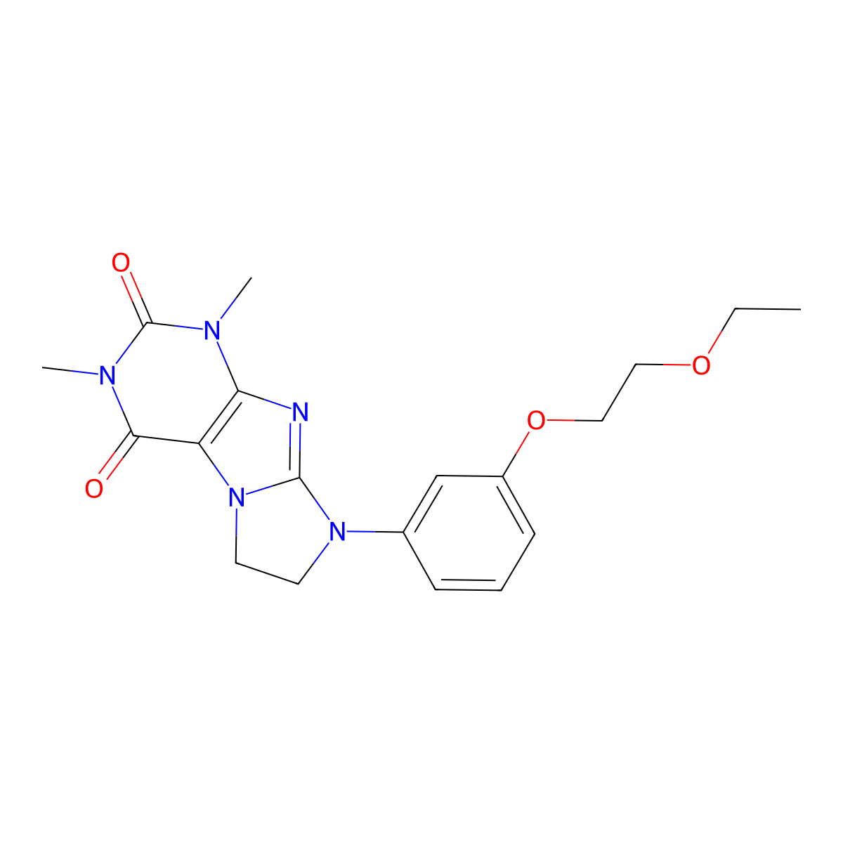 6-[3-(2-Ethoxyethoxy)phenyl]-2,4-dimethyl-7,8-dihydropurino[7,8-a]imidazole-1,3-dione molecular structure, CAS 1021211-66-4