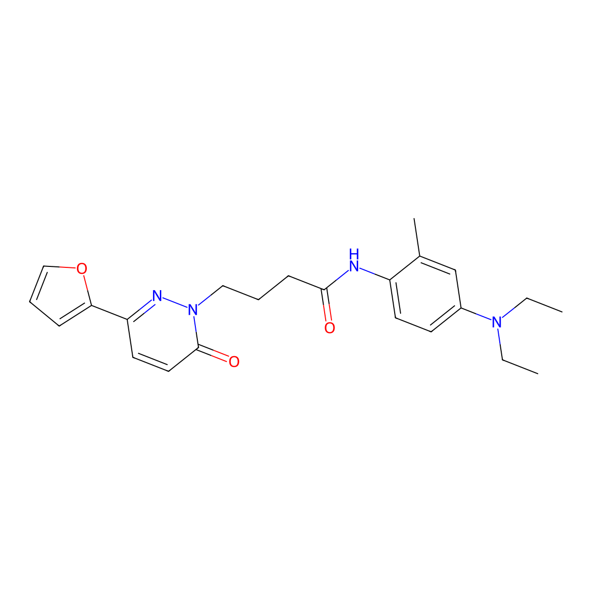 N-[4-(diethylamino)-2-methylphenyl]-4-[3-(furan-2-yl)-6-oxo-1,6-dihydropyridazin-1-yl]butanamide molecular structure, CAS 1021211-77-7