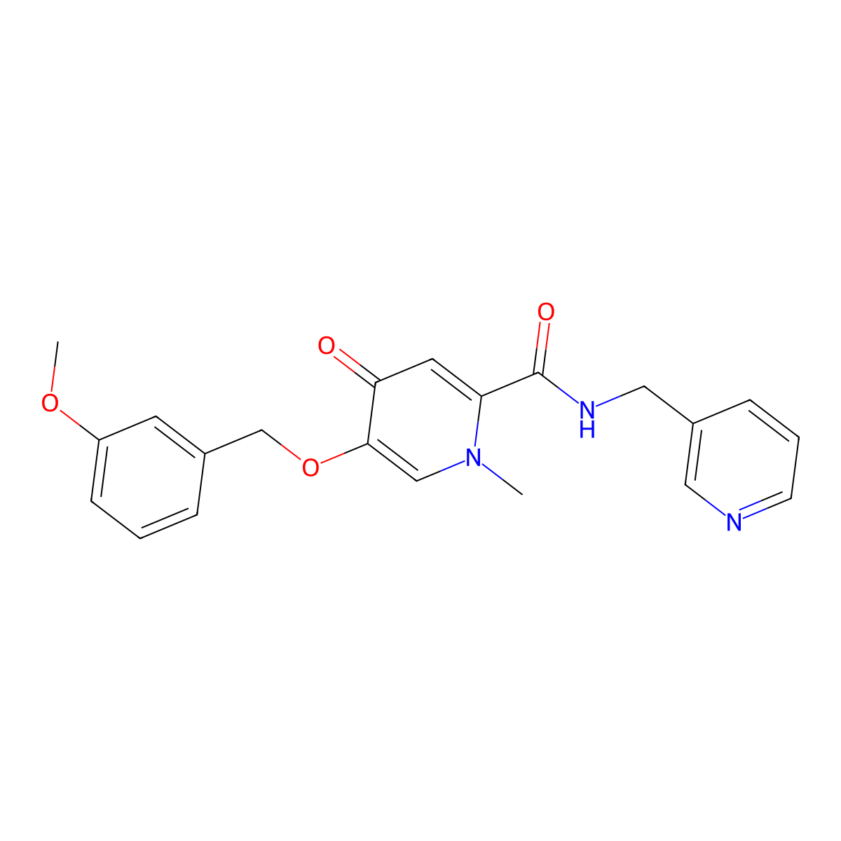 5-((3-methoxybenzyl)oxy)-1-methyl-4-oxo-N-(pyridin-3-ylmethyl)-1,4-dihydropyridine-2-carboxamide molecular structure, CAS 1021211-83-5