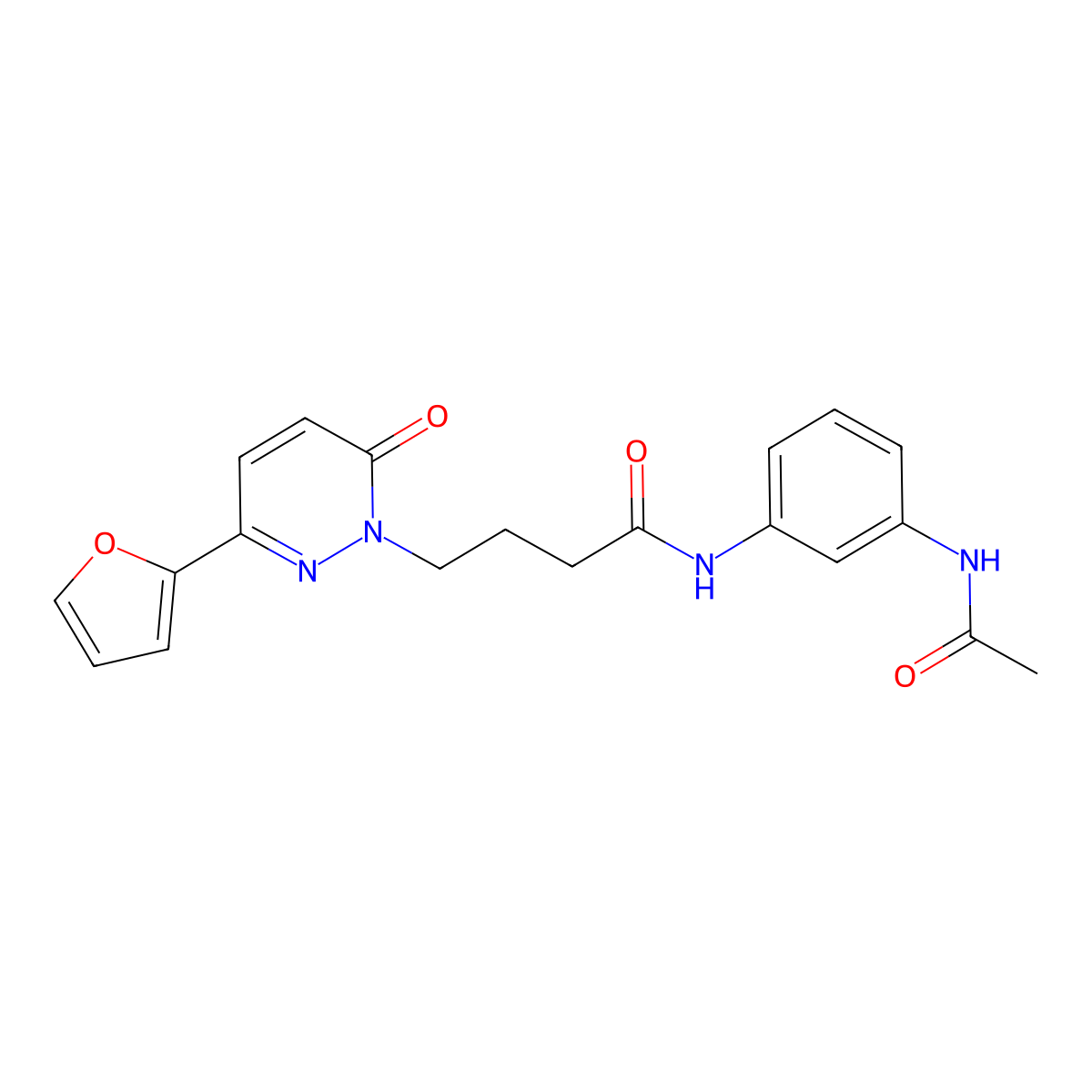 N-(3-acetamidophenyl)-4-[3-(furan-2-yl)-6-oxo-1,6-dihydropyridazin-1-yl]butanamide molecular structure, CAS 1021211-86-8