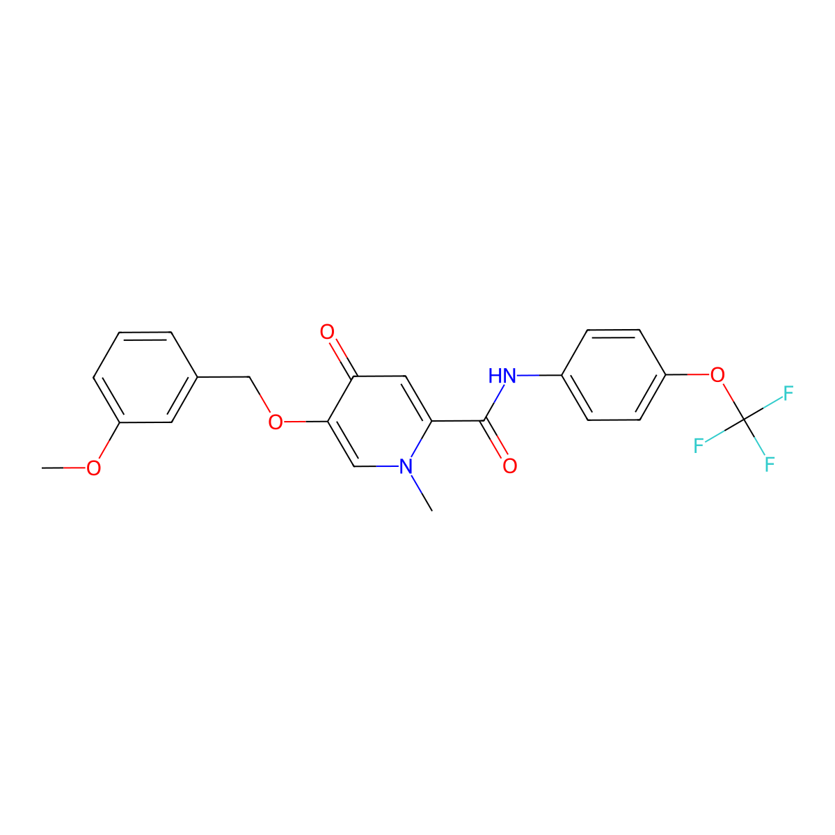 5-((3-methoxybenzyl)oxy)-1-methyl-4-oxo-N-(4-(trifluoromethoxy)phenyl)-1,4-dihydropyridine-2-carboxamide molecular structure, CAS 1021211-93-7