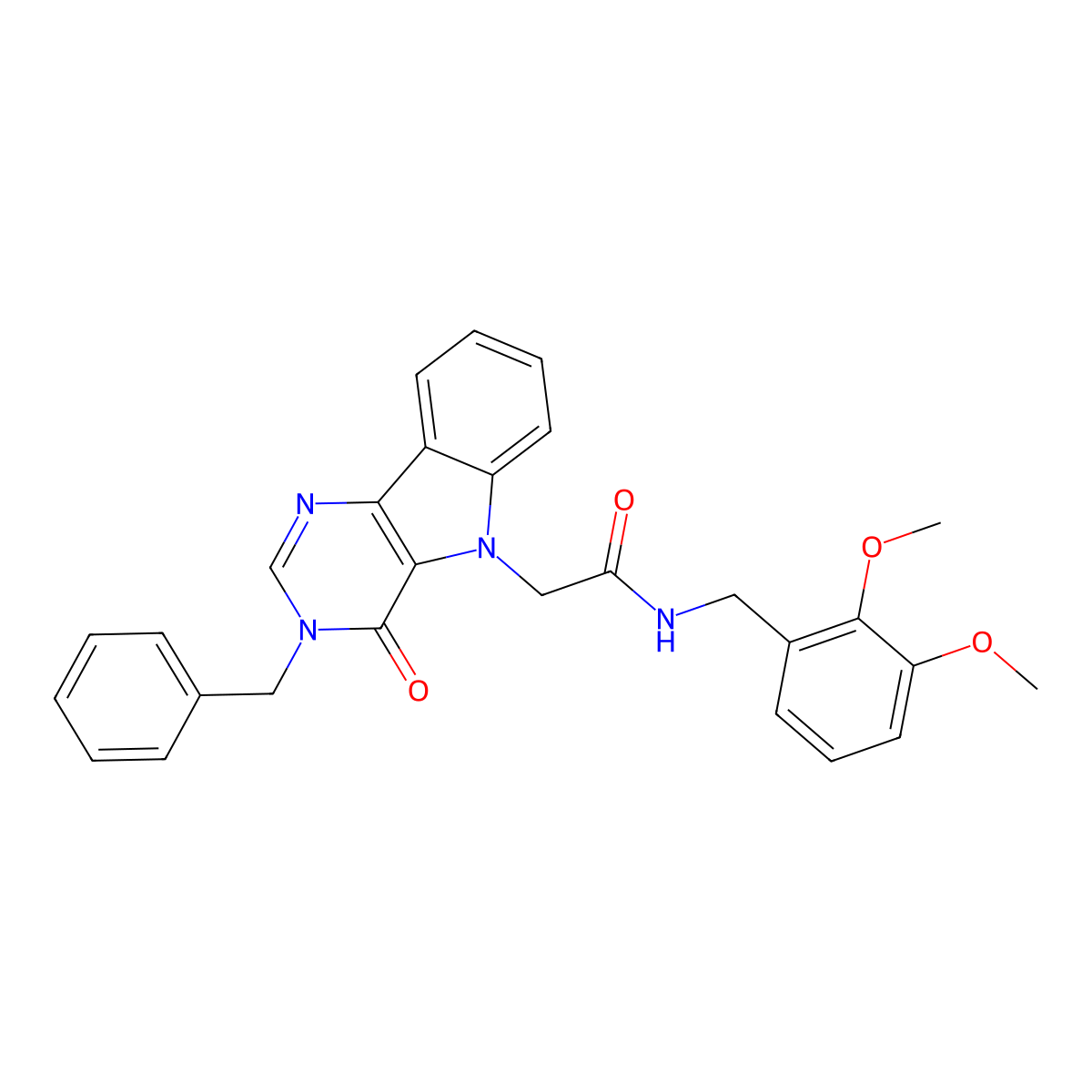 2-(3-benzyl-4-oxo-3,4-dihydro-5H-pyrimido[5,4-b]indol-5-yl)-N-(2,3-dimethoxybenzyl)acetamide molecular structure, CAS 1021211-95-9