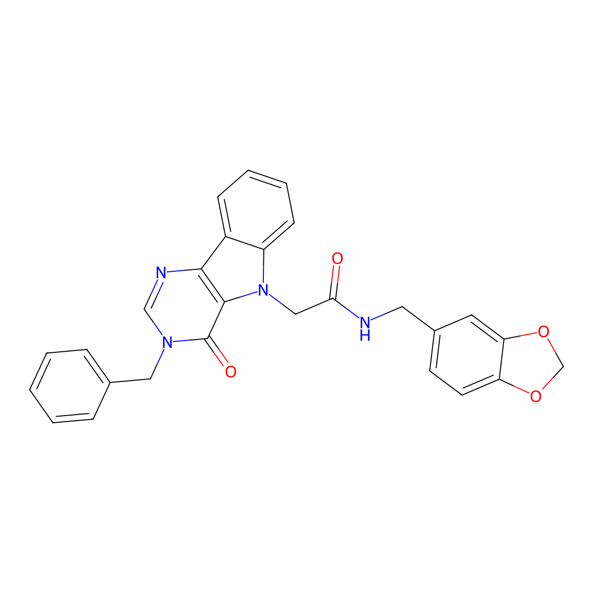 N-(1,3-benzodioxol-5-ylmethyl)-2-(3-benzyl-4-oxo-3,4-dihydro-5H-pyrimido[5,4-b]indol-5-yl)acetamide molecular structure, CAS 1021211-99-3