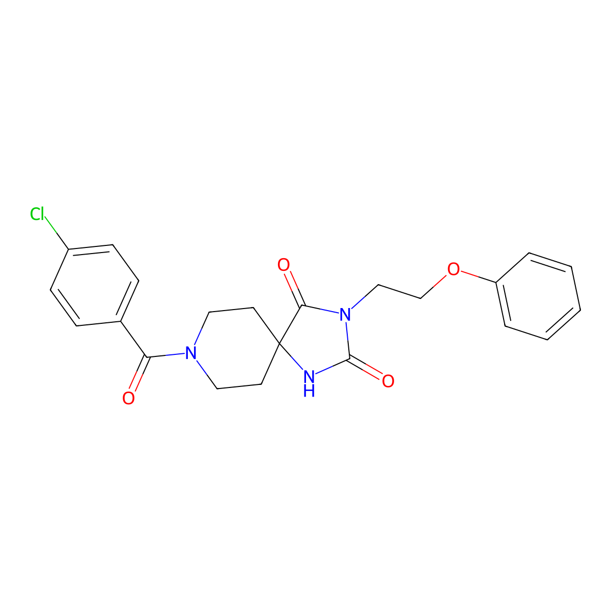 8-(4-Chlorobenzoyl)-3-(2-phenoxyethyl)-1,3,8-triazaspiro[4.5]decane-2,4-dione molecular structure, CAS 1021212-02-1