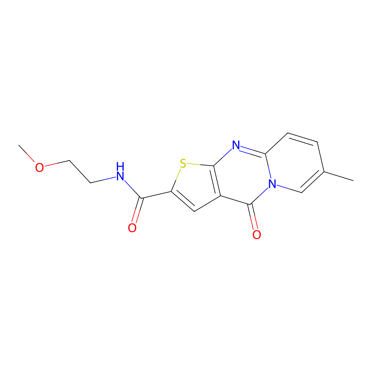 N-(2-methoxyethyl)-7-methyl-4-oxo-4H-pyrido[1,2-a]thieno[2,3-d]pyrimidine-2-carboxamide molecular structure, CAS 1021212-35-0