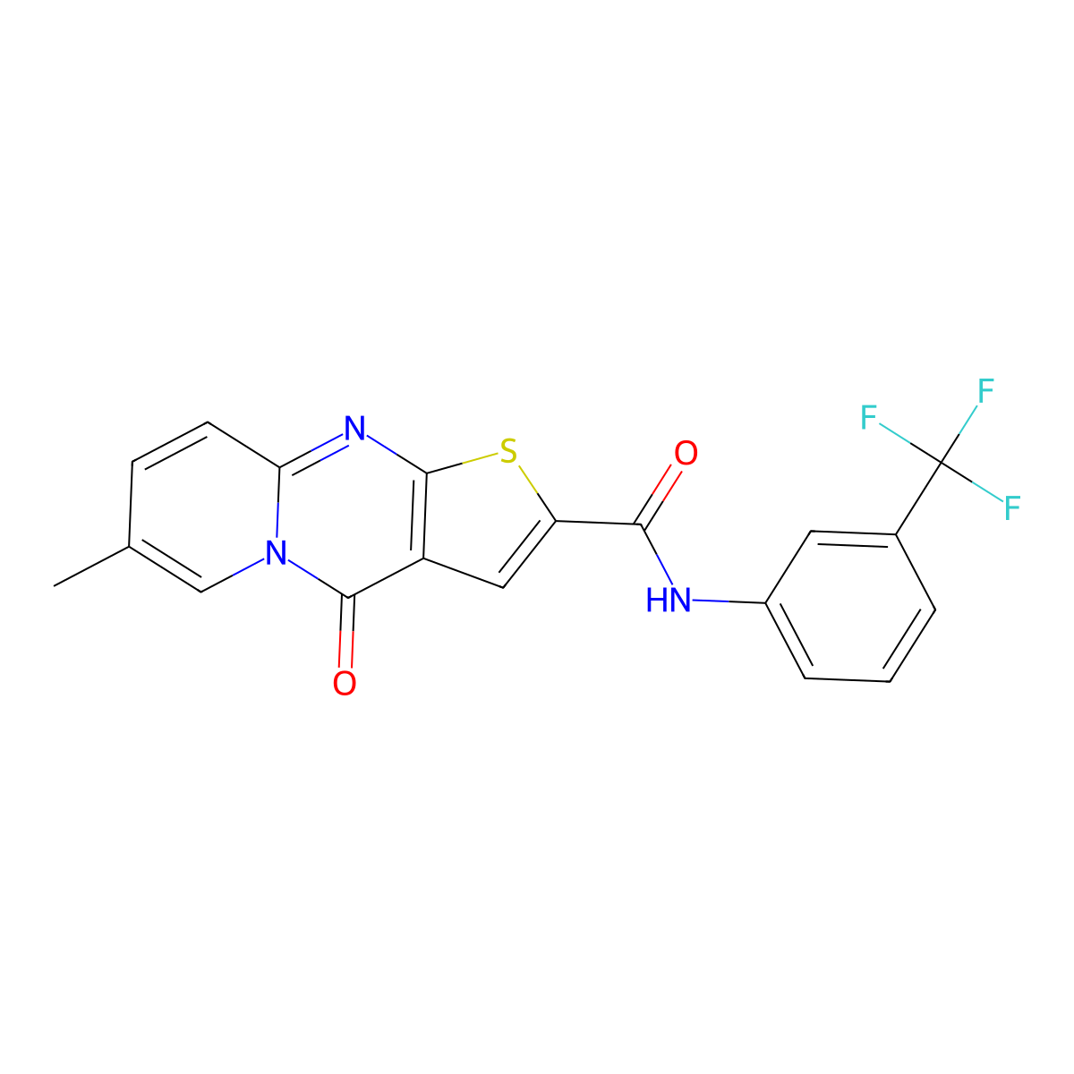 7-methyl-4-oxo-N-(3-(trifluoromethyl)phenyl)-4H-pyrido[1,2-a]thieno[2,3-d]pyrimidine-2-carboxamide molecular structure, CAS 1021212-47-4
