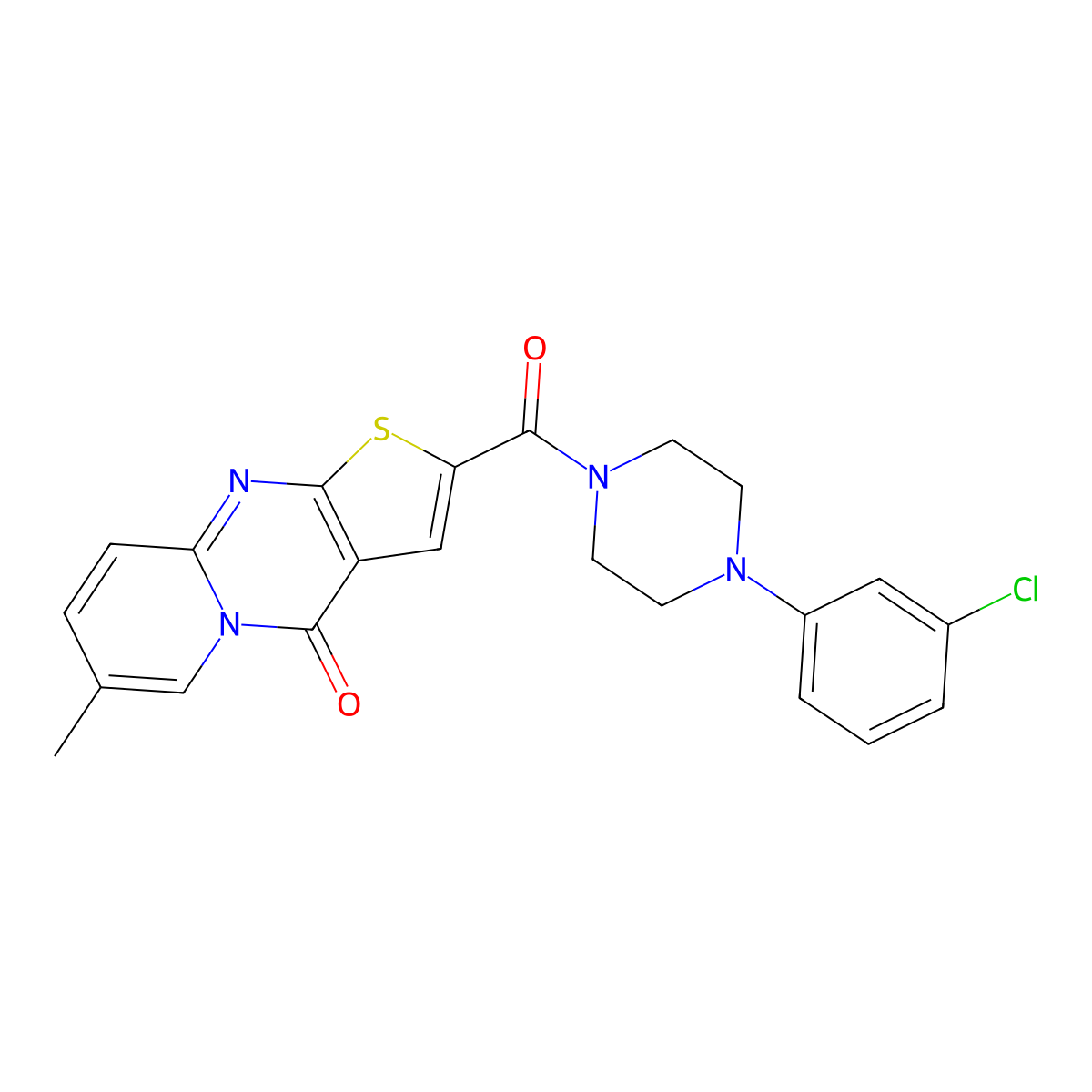 2-(4-(3-chlorophenyl)piperazine-1-carbonyl)-7-methyl-4H-pyrido[1,2-a]thieno[2,3-d]pyrimidin-4-one molecular structure, CAS 1021212-59-8