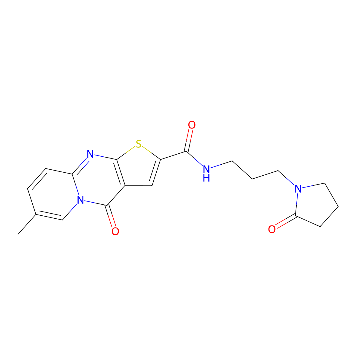 7-methyl-4-oxo-N-(3-(2-oxopyrrolidin-1-yl)propyl)-4H-pyrido[1,2-a]thieno[2,3-d]pyrimidine-2-carboxamide molecular structure, CAS 1021212-62-3