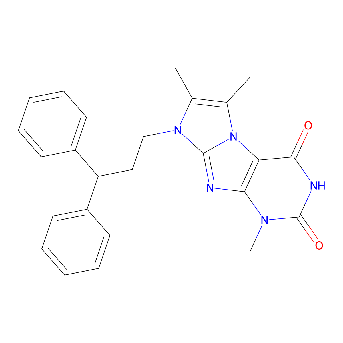 8-(3,3-diphenylpropyl)-1,6,7-trimethyl-1H,2H,3H,4H,8H-imidazo[1,2-g]purine-2,4-dione molecular structure, CAS 1021212-66-7