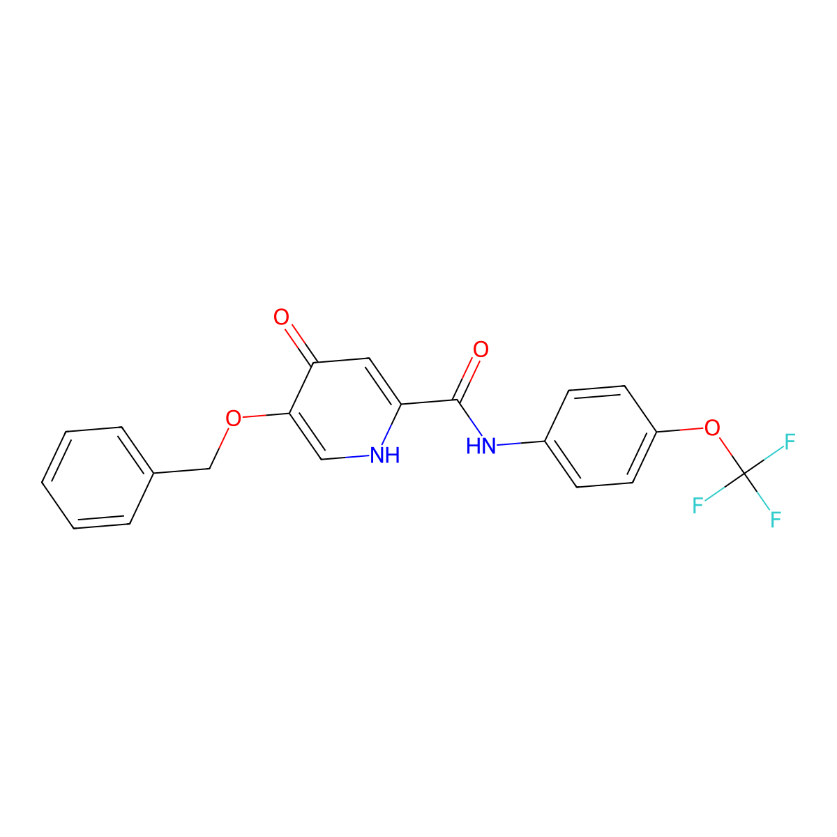 5-(benzyloxy)-4-oxo-N-(4-(trifluoromethoxy)phenyl)-1,4-dihydropyridine-2-carboxamide molecular structure, CAS 1021212-69-0