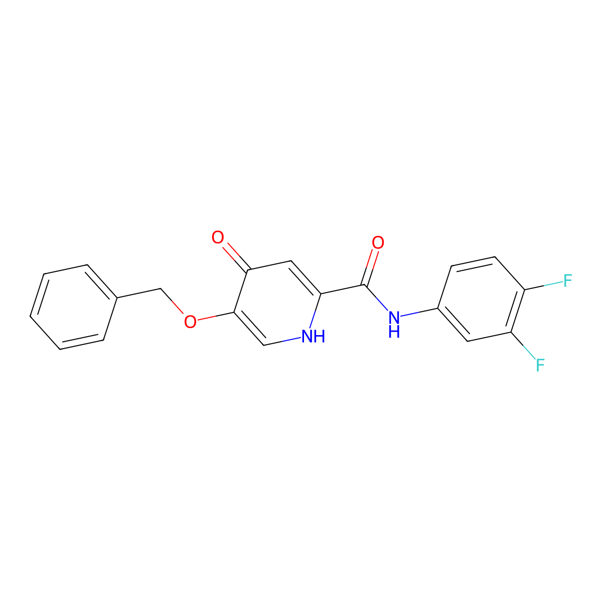 5-(benzyloxy)-N-(3,4-difluorophenyl)-4-oxo-1,4-dihydropyridine-2-carboxamide molecular structure, CAS 1021212-73-6