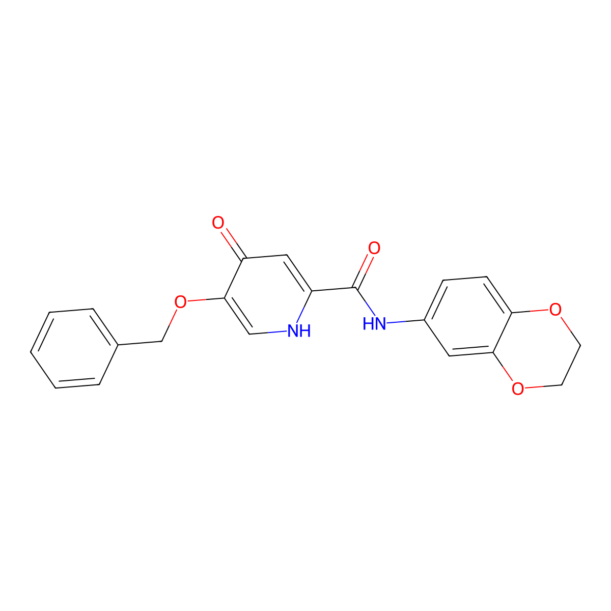 5-(benzyloxy)-N-(2,3-dihydrobenzo[b][1,4]dioxin-6-yl)-4-oxo-1,4-dihydropyridine-2-carboxamide molecular structure, CAS 1021212-77-0