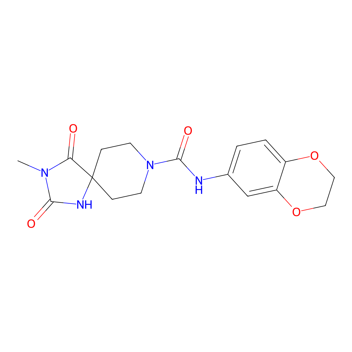 N-(2,3-dihydro-1,4-benzodioxin-6-yl)-3-methyl-2,4-dioxo-1,3,8-triazaspiro[4.5]decane-8-carboxamide molecular structure, CAS 1021212-82-7