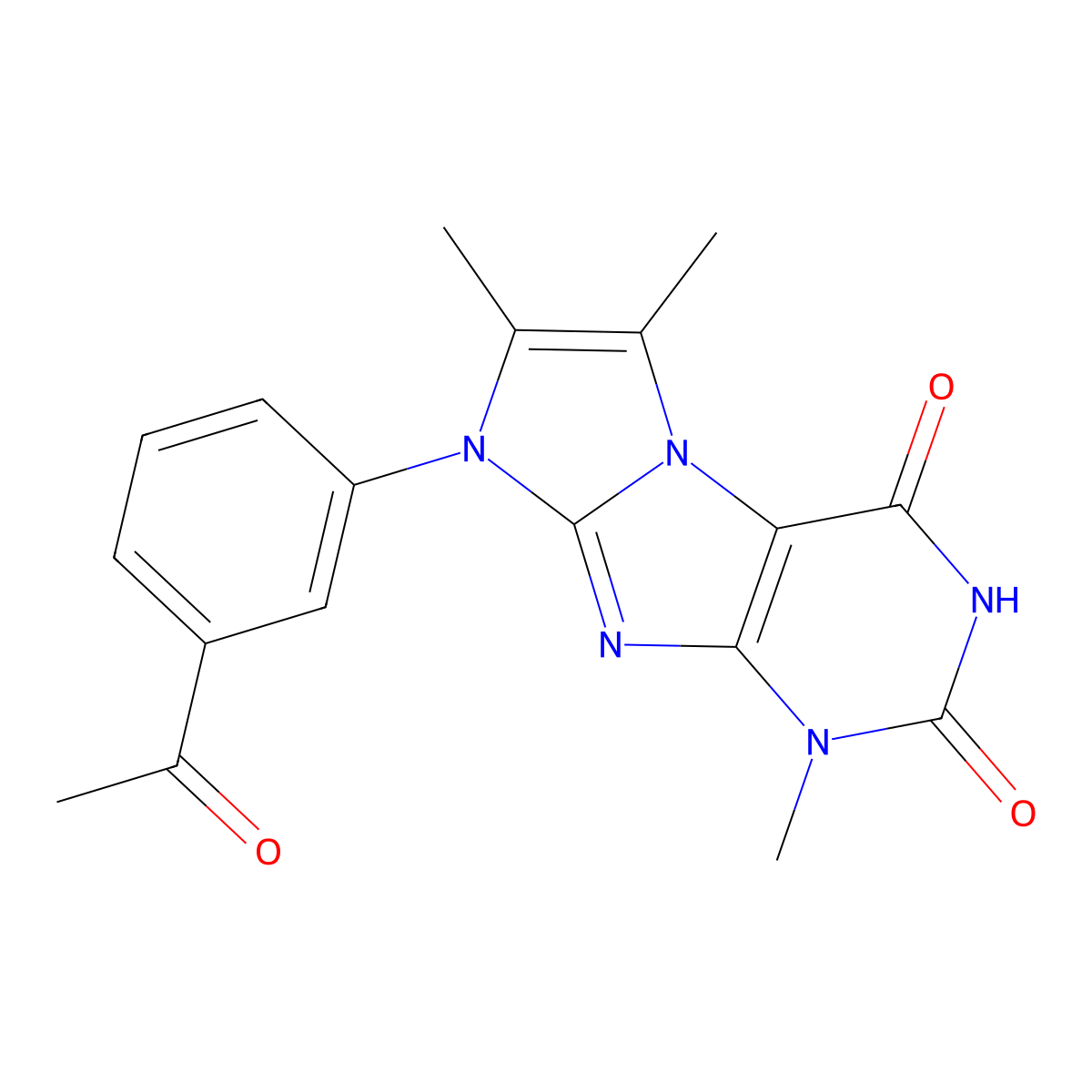 8-(3-acetylphenyl)-1,6,7-trimethyl-1H-imidazo[2,1-f]purine-2,4(3H,8H)-dione molecular structure, CAS 1021212-83-8