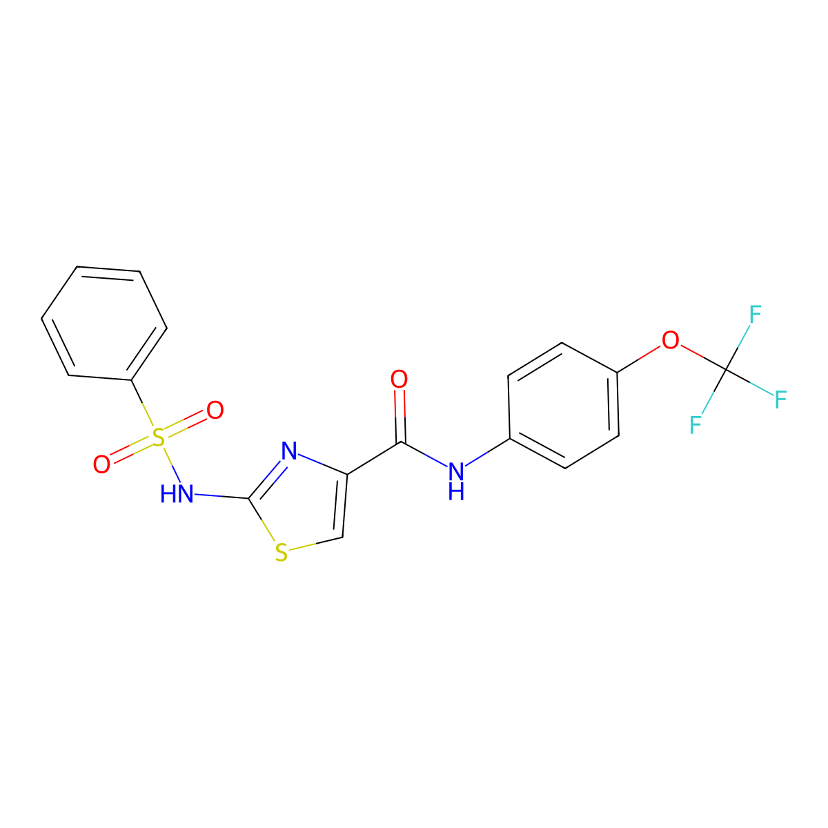 2-[(Phenylsulfonyl)amino]-N-[4-(trifluoromethoxy)phenyl]-4-thiazolecarboxamide molecular structure, CAS 1021213-01-3