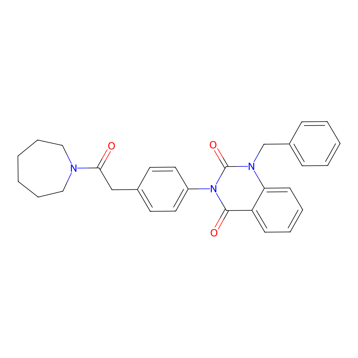 3-(4-(2-(azepan-1-yl)-2-oxoethyl)phenyl)-1-benzylquinazoline-2,4(1H,3H)-dione molecular structure, CAS 1021213-14-8