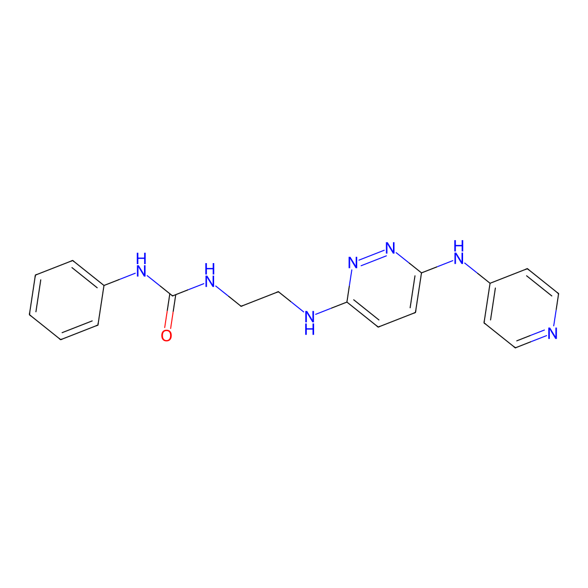 1-Phenyl-3-(2-((6-(pyridin-4-ylamino)pyridazin-3-yl)amino)ethyl)urea molecular structure, CAS 1021213-56-8