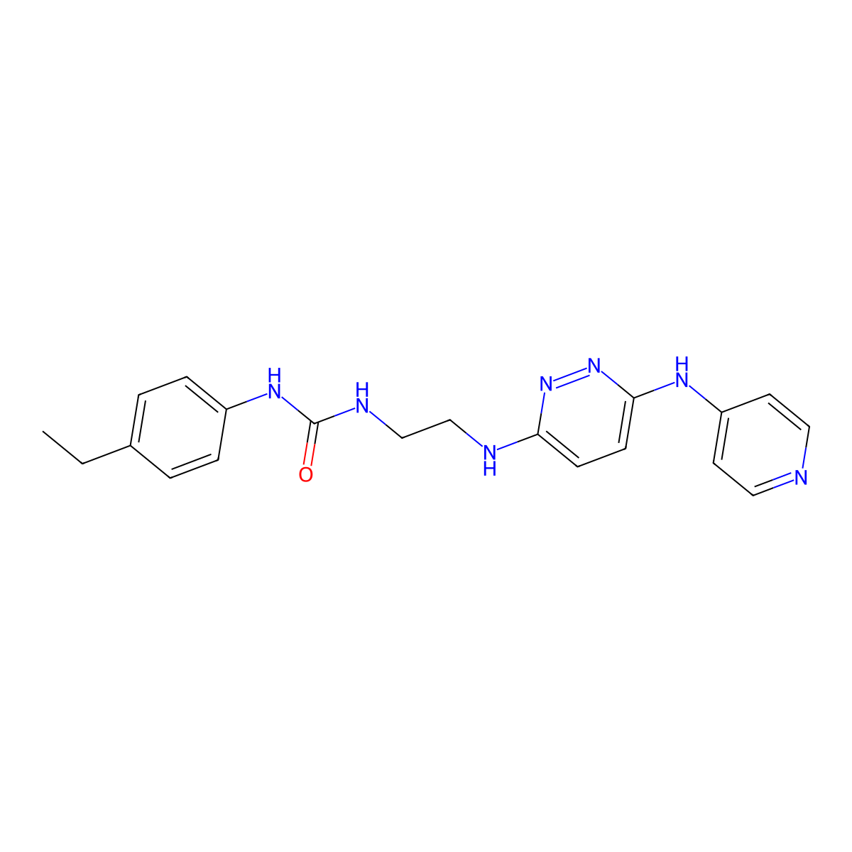 1-(4-Ethylphenyl)-3-(2-((6-(pyridin-4-ylamino)pyridazin-3-yl)amino)ethyl)urea molecular structure, CAS 1021213-65-9