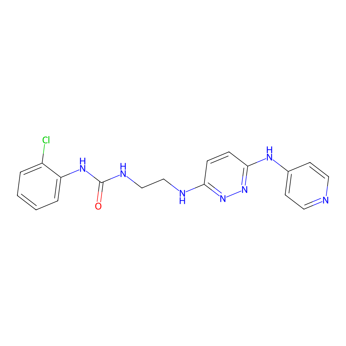 1-(2-Chlorophenyl)-3-(2-((6-(pyridin-4-ylamino)pyridazin-3-yl)amino)ethyl)urea molecular structure, CAS 1021213-74-0