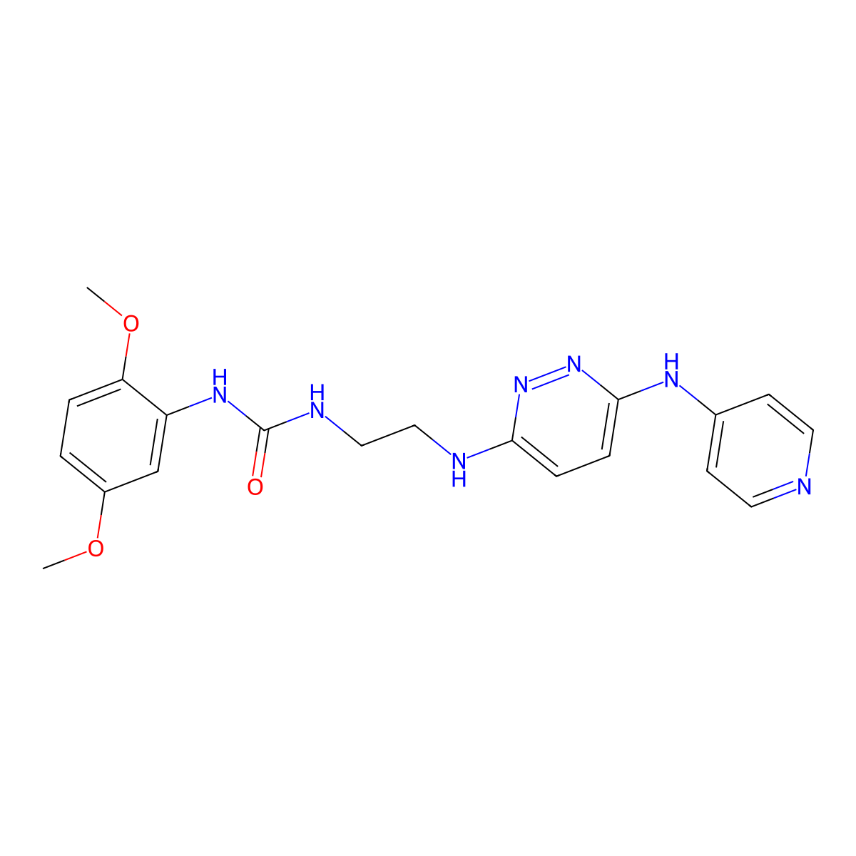 1-(2,5-Dimethoxyphenyl)-3-(2-((6-(pyridin-4-ylamino)pyridazin-3-yl)amino)ethyl)urea molecular structure, CAS 1021213-78-4
