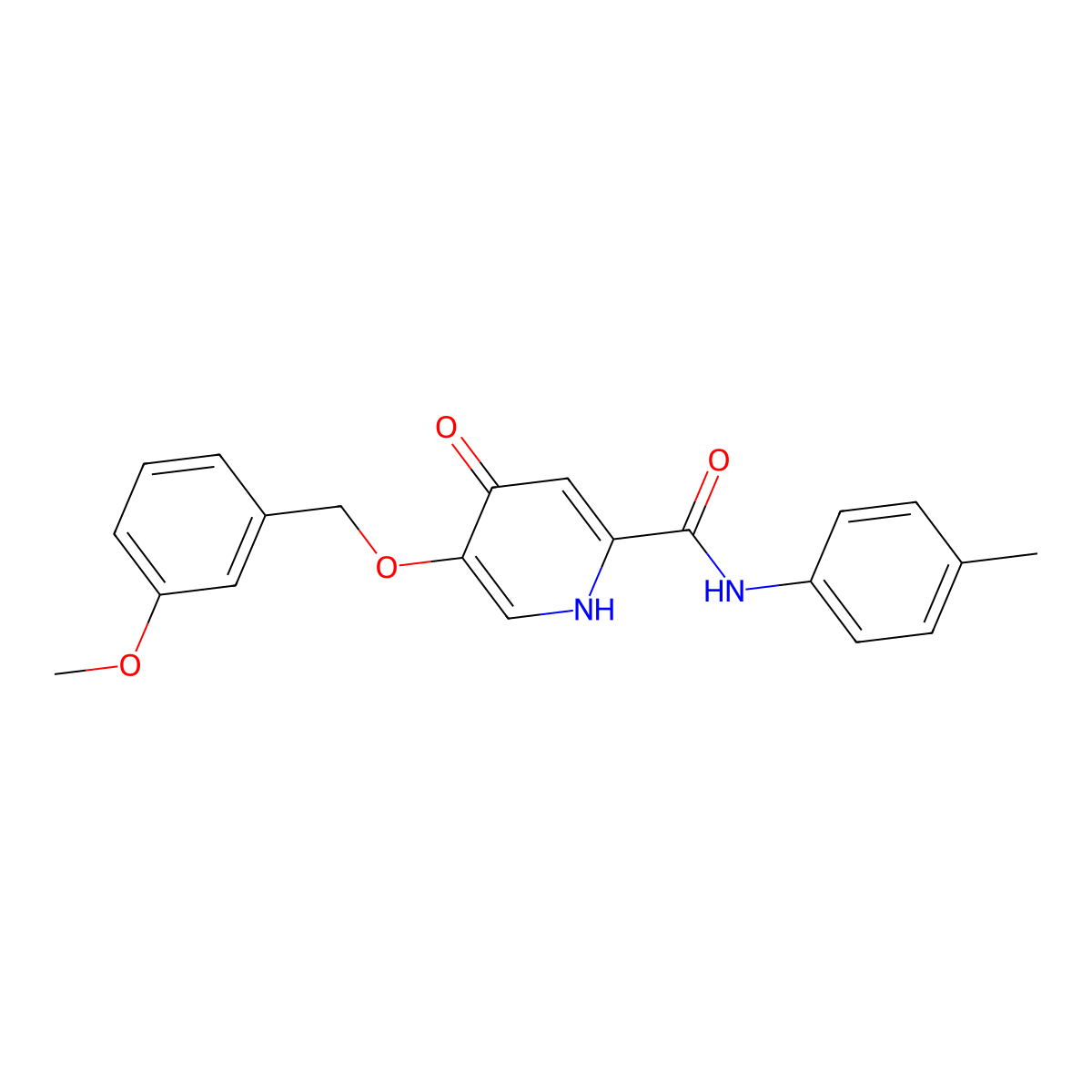 5-((3-methoxybenzyl)oxy)-4-oxo-N-(p-tolyl)-1,4-dihydropyridine-2-carboxamide molecular structure, CAS 1021213-80-8