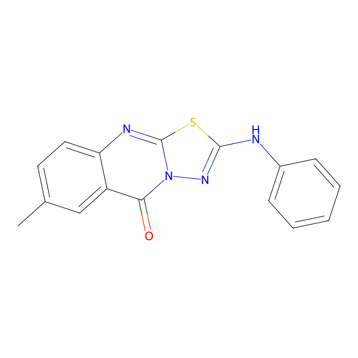 7-methyl-2-(phenylamino)-5H-[1,3,4]thiadiazolo[2,3-b]quinazolin-5-one molecular structure, CAS 1021214-05-0