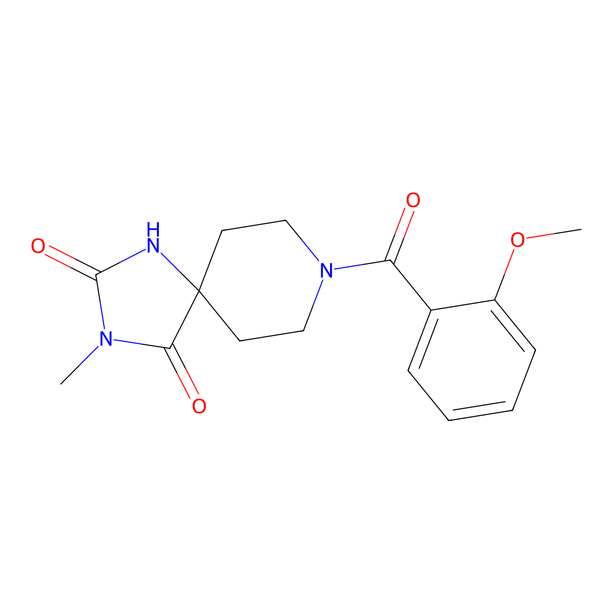 8-(2-Methoxybenzoyl)-3-methyl-1,3,8-triazaspiro[4.5]decane-2,4-dione molecular structure, CAS 1021214-14-1