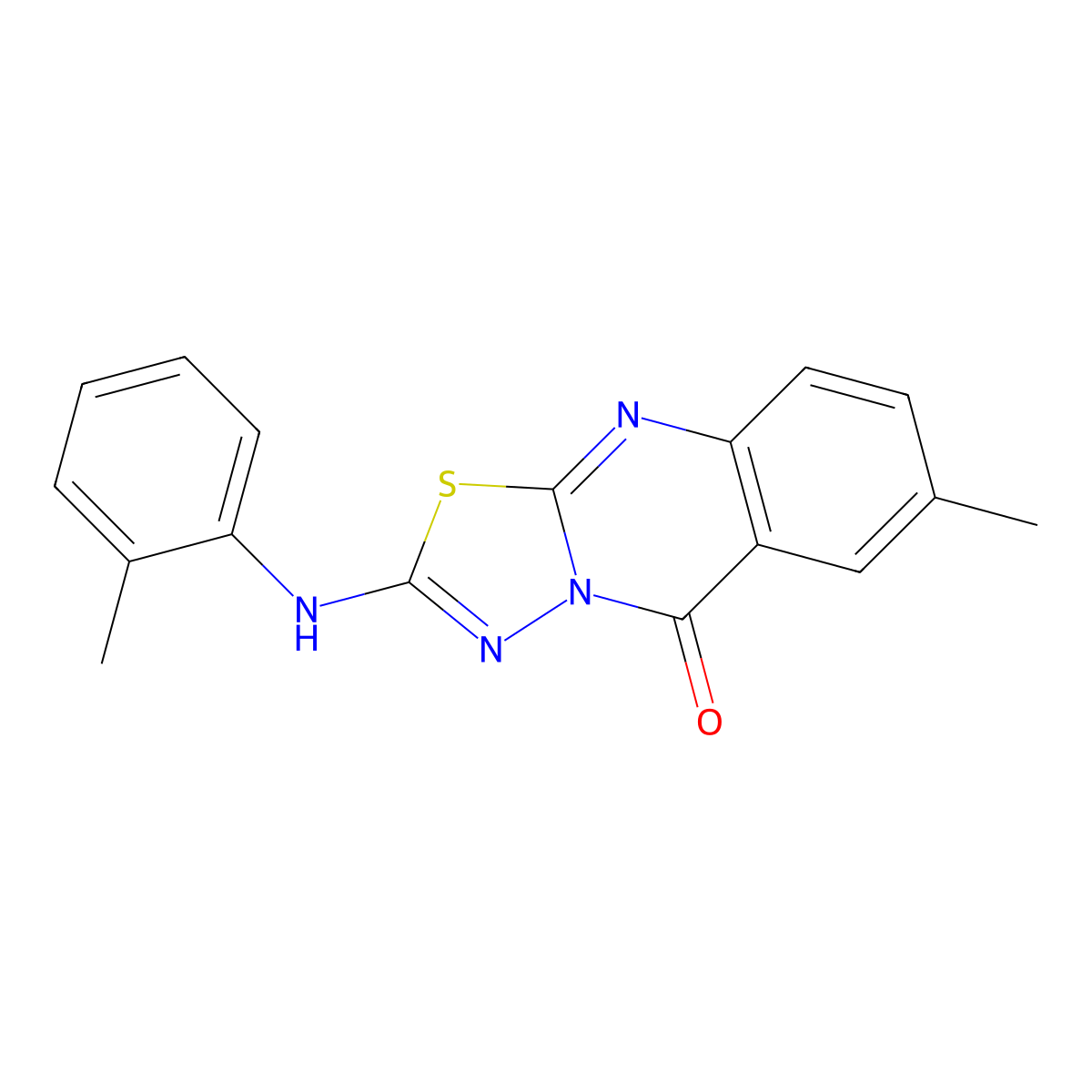 7-methyl-2-(o-tolylamino)-5H-[1,3,4]thiadiazolo[2,3-b]quinazolin-5-one molecular structure, CAS 1021214-15-2