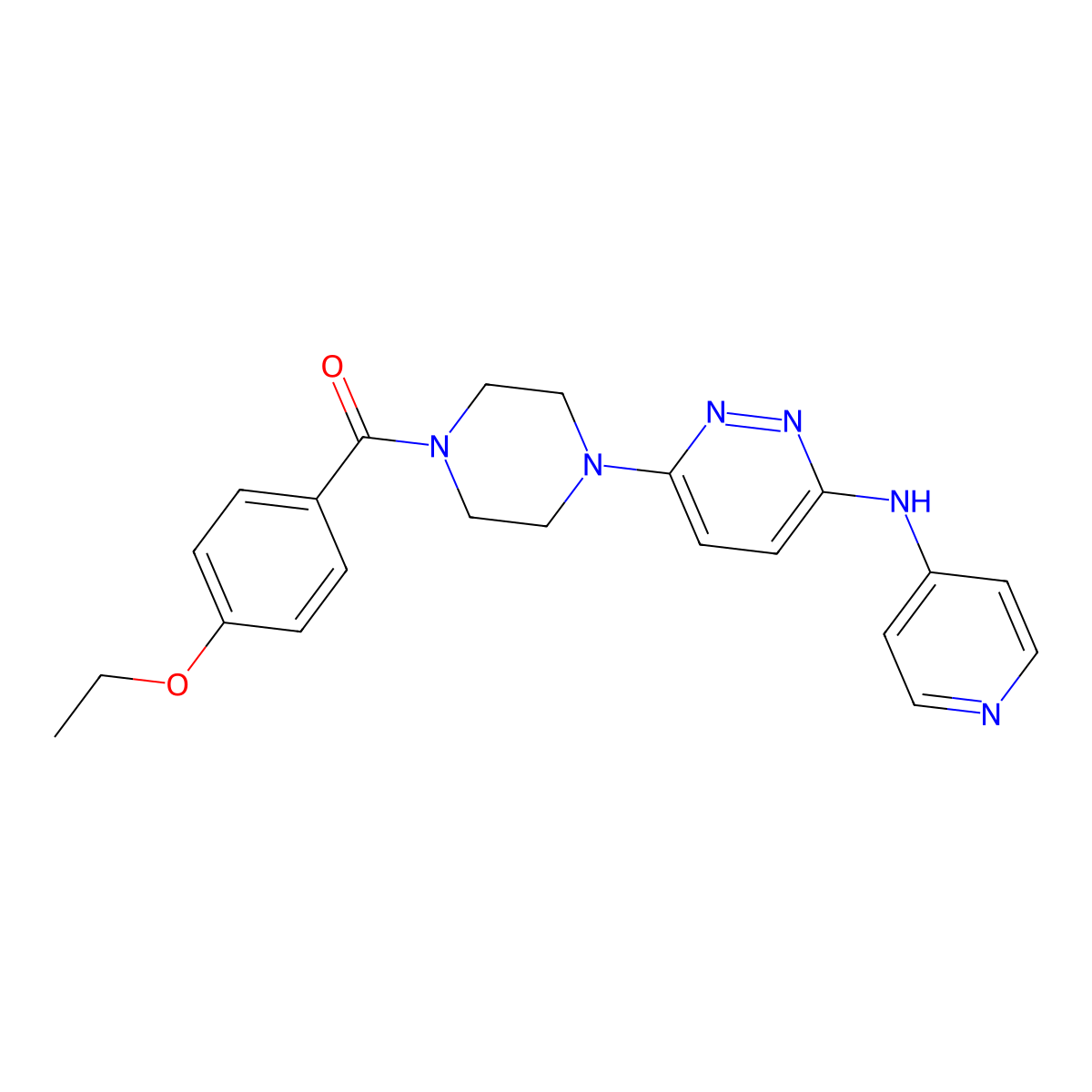 (4-Ethoxyphenyl)(4-(6-(pyridin-4-ylamino)pyridazin-3-yl)piperazin-1-yl)methanone molecular structure, CAS 1021214-19-6