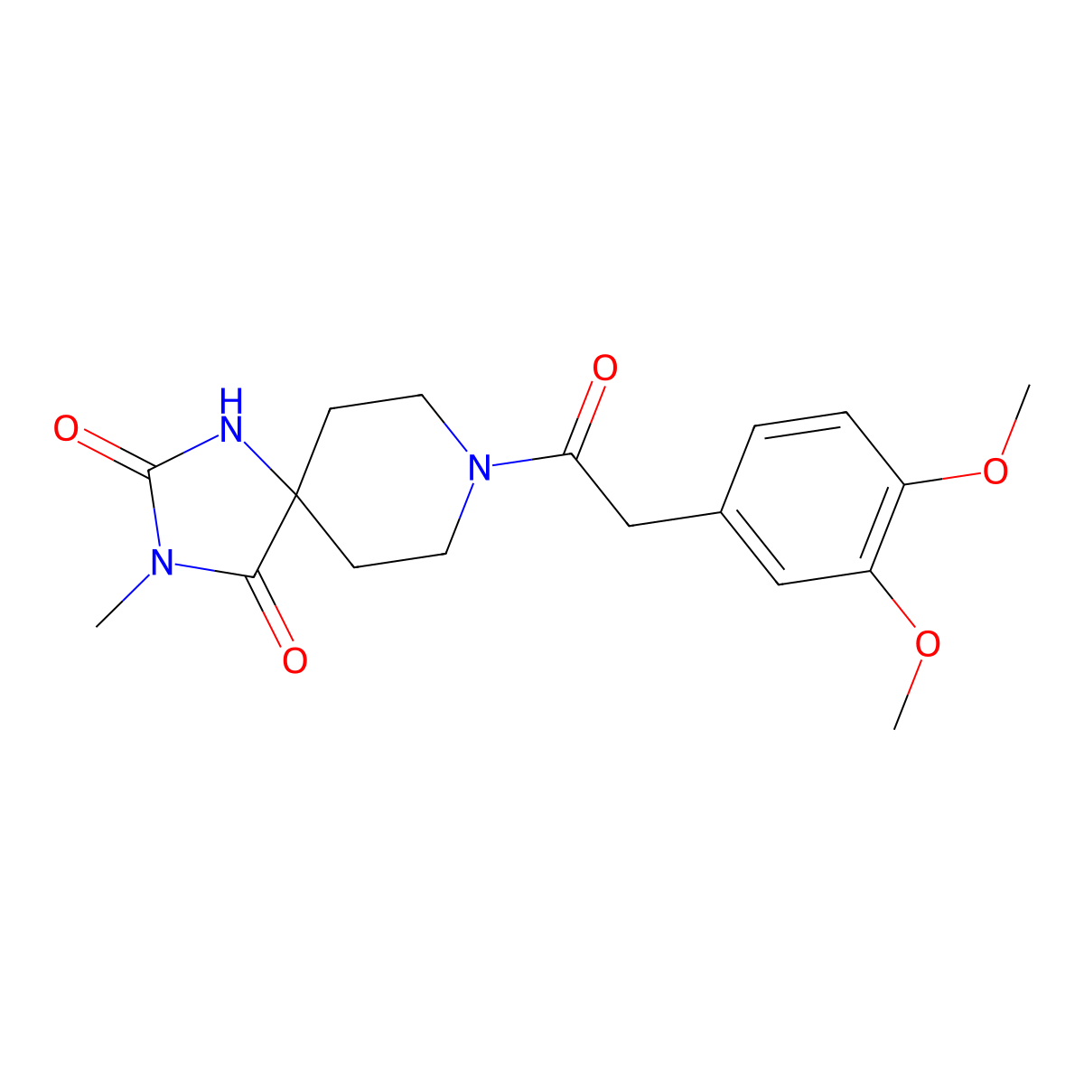 8-[2-(3,4-Dimethoxyphenyl)acetyl]-3-methyl-1,3,8-triazaspiro[4.5]decane-2,4-dione molecular structure, CAS 1021214-30-1