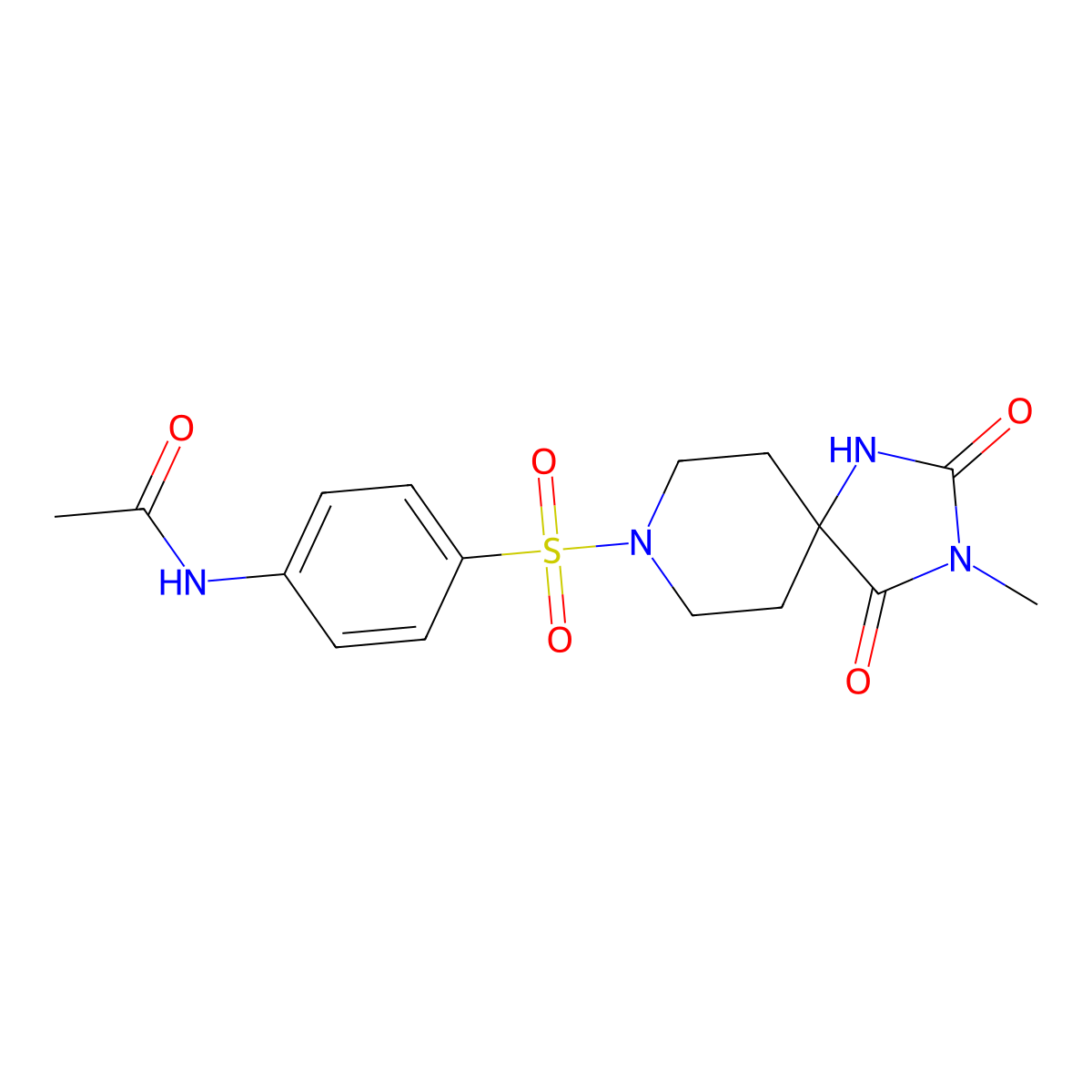N-[4-({3-methyl-2,4-dioxo-1,3,8-triazaspiro[4.5]decan-8-yl}sulfonyl)phenyl]acetamide molecular structure, CAS 1021214-43-6