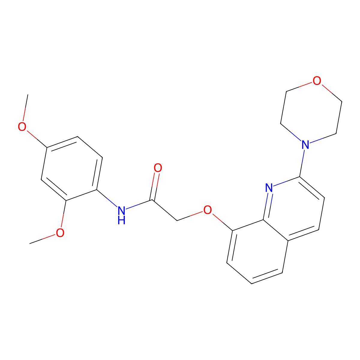 N-(2,4-dimethoxyphenyl)-2-{[2-(morpholin-4-yl)quinolin-8-yl]oxy}acetamide molecular structure, CAS 1021214-53-8