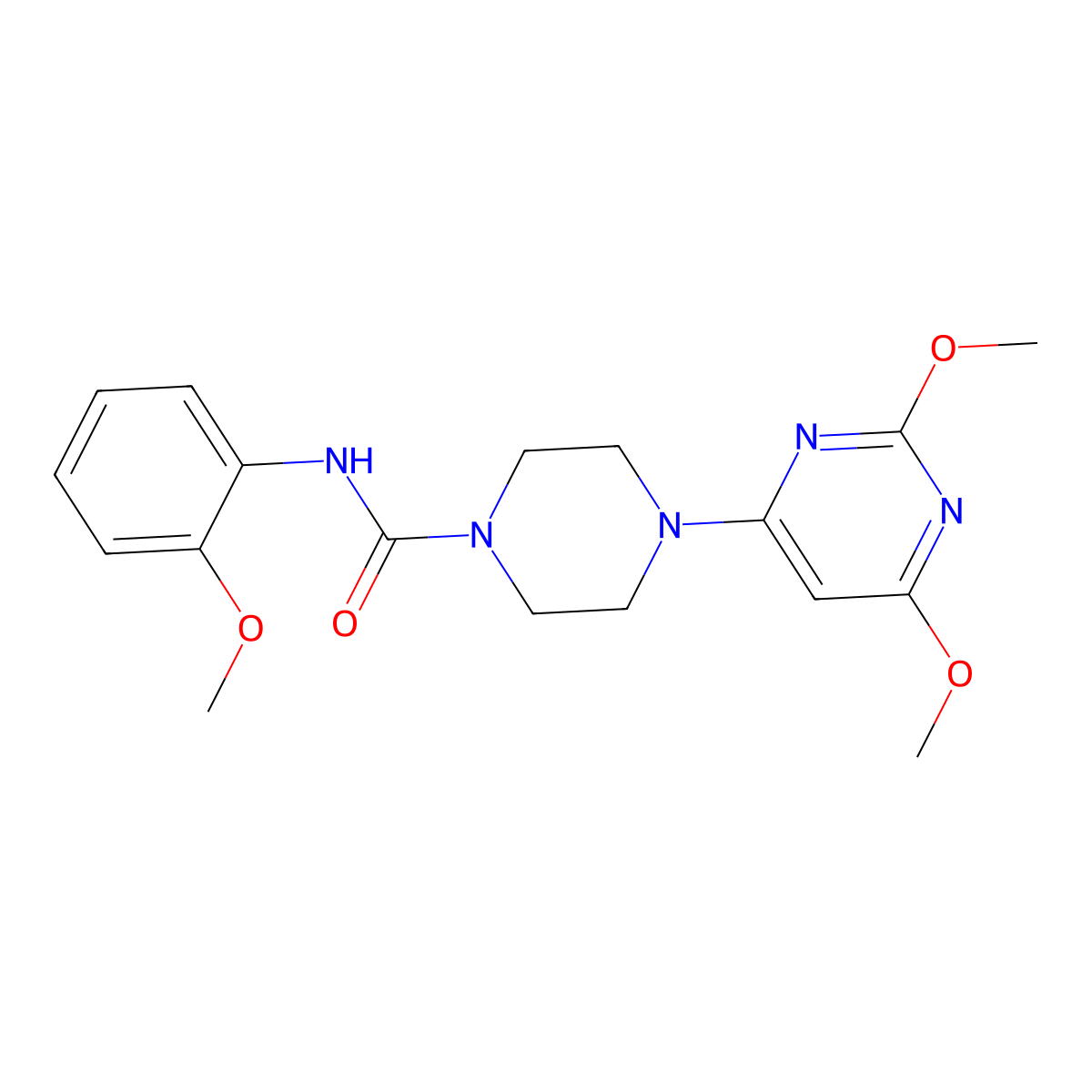 4-(2,6-dimethoxypyrimidin-4-yl)-N-(2-methoxyphenyl)piperazine-1-carboxamide molecular structure, CAS 1021214-75-4
