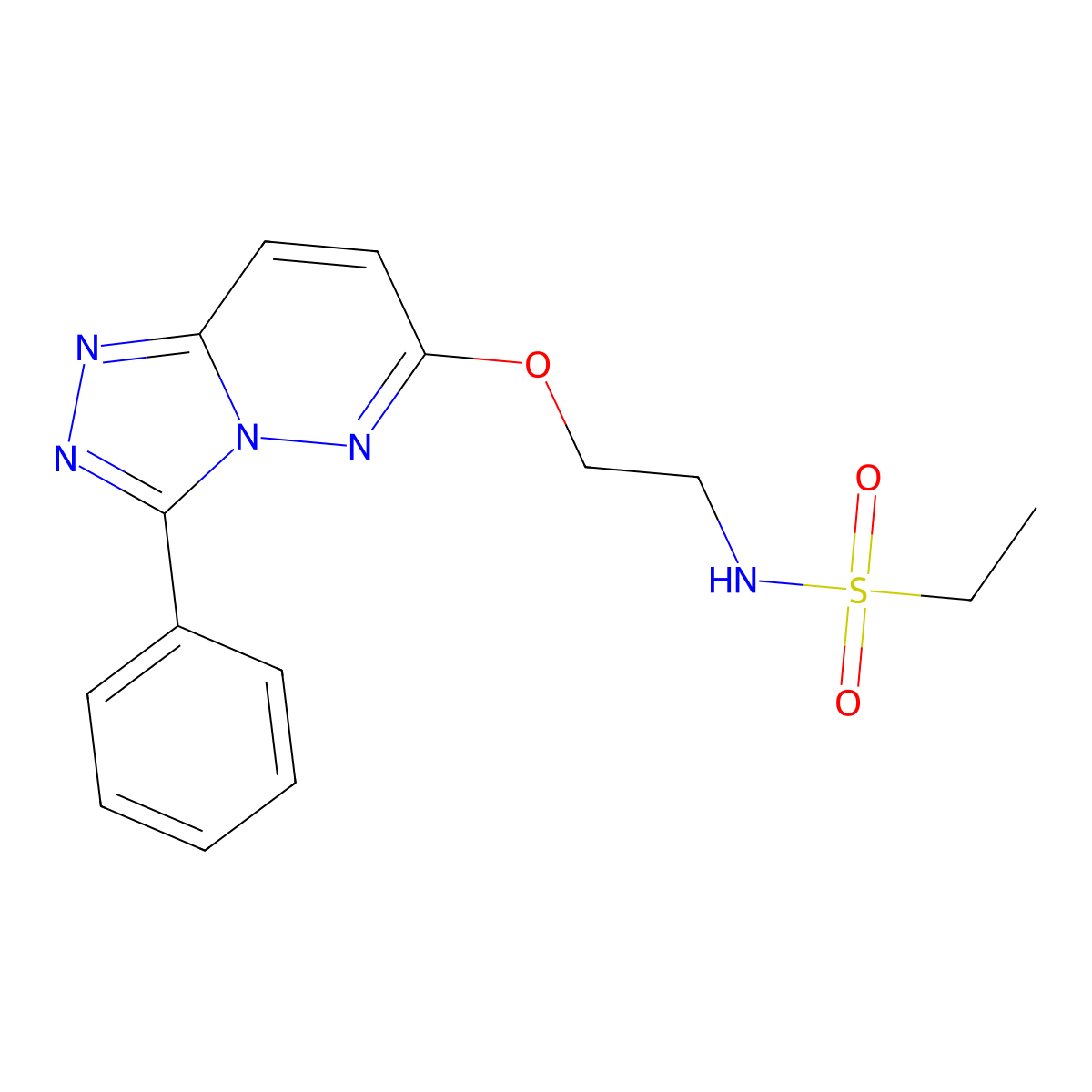 N-[2-({3-phenyl-[1,2,4]triazolo[4,3-b]pyridazin-6-yl}oxy)ethyl]ethane-1-sulfonamide molecular structure, CAS 1021214-81-2
