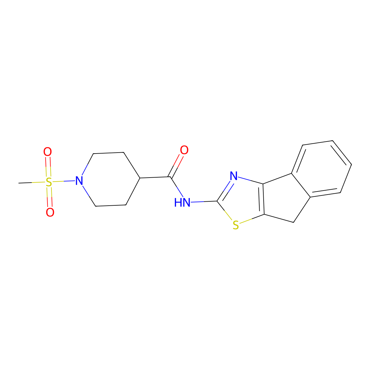 N-{8H-indeno[1,2-d][1,3]thiazol-2-yl}-1-methanesulfonylpiperidine-4-carboxamide molecular structure, CAS 1021215-10-0