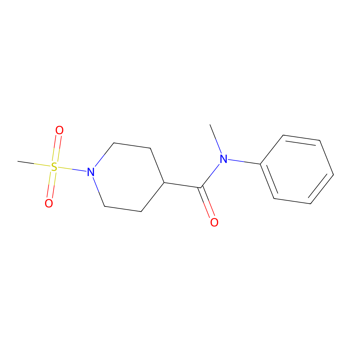 N-methyl-1-(methylsulfonyl)-N-phenylpiperidine-4-carboxamide molecular structure, CAS 1021215-39-3