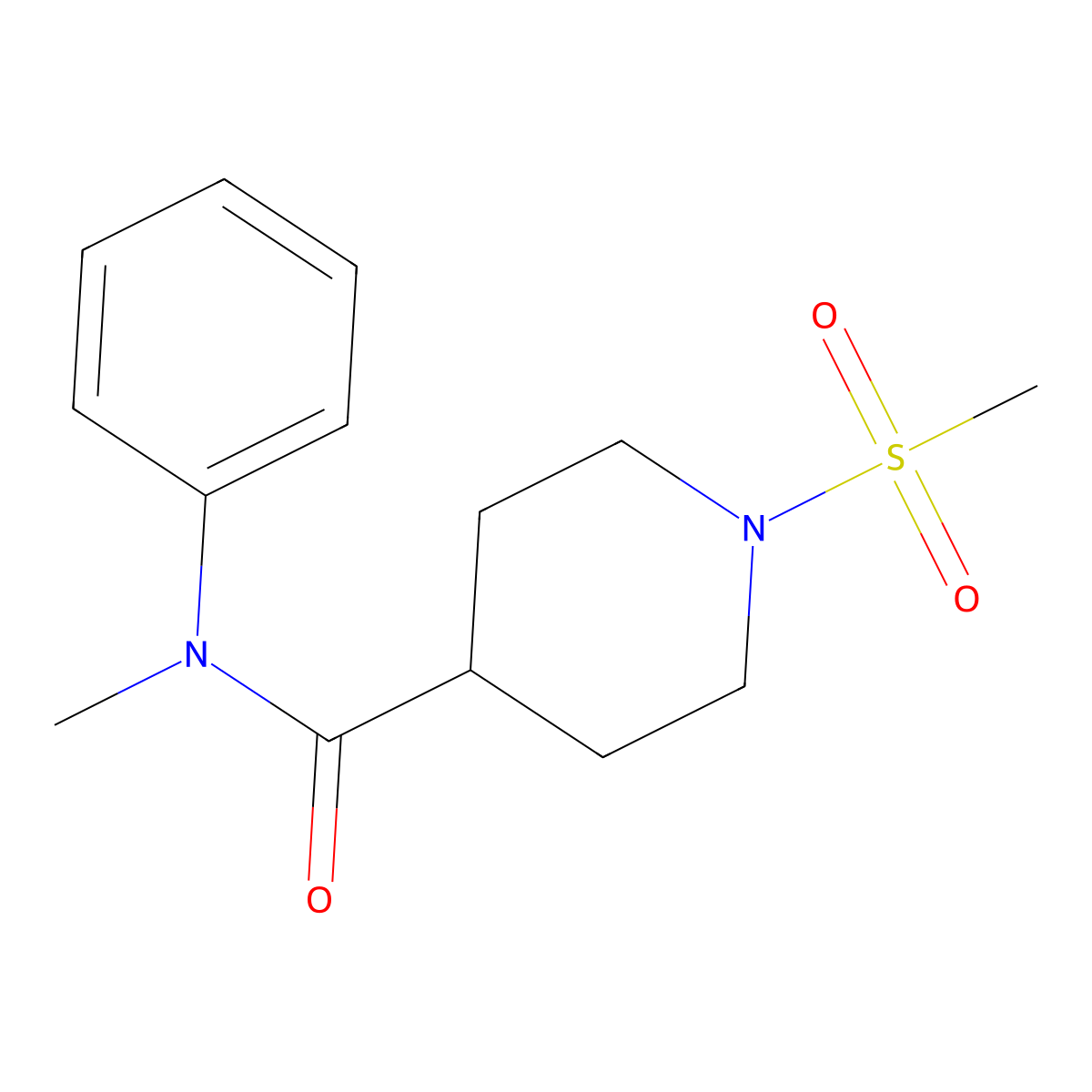N-methyl-1-(methylsulfonyl)-N-phenylpiperidine-4-carboxamide molecular structure, CAS 1021215-39-3