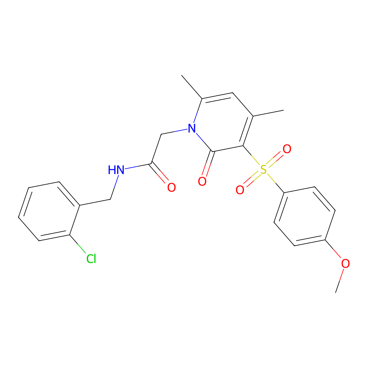 N-[(2-chlorophenyl)methyl]-2-[3-(4-methoxybenzenesulfonyl)-4,6-dimethyl-2-oxo-1,2-dihydropyridin-1-yl]acetamide molecular structure, CAS 1021215-93-9