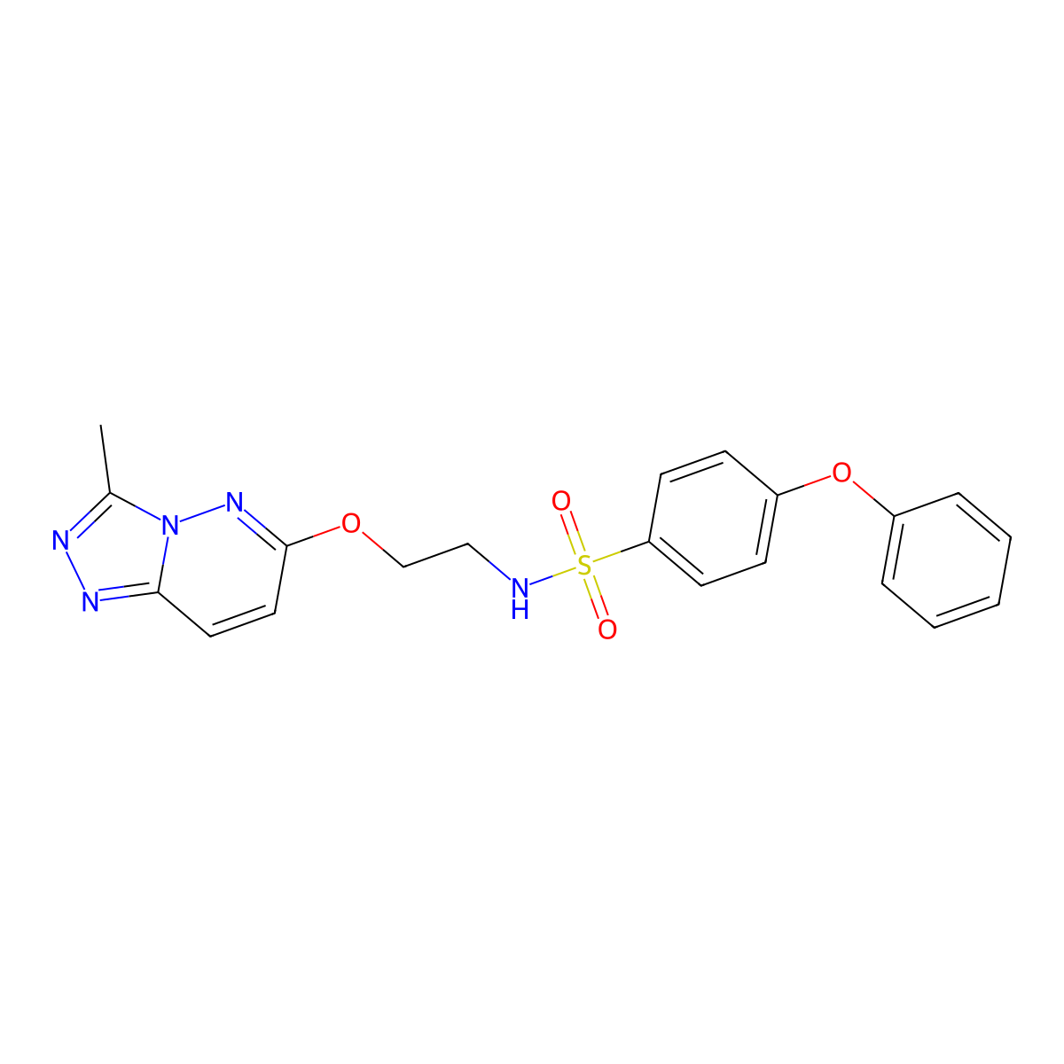N-(2-((3-methyl-[1,2,4]triazolo[4,3-b]pyridazin-6-yl)oxy)ethyl)-4-phenoxybenzenesulfonamide molecular structure, CAS 1021216-31-8