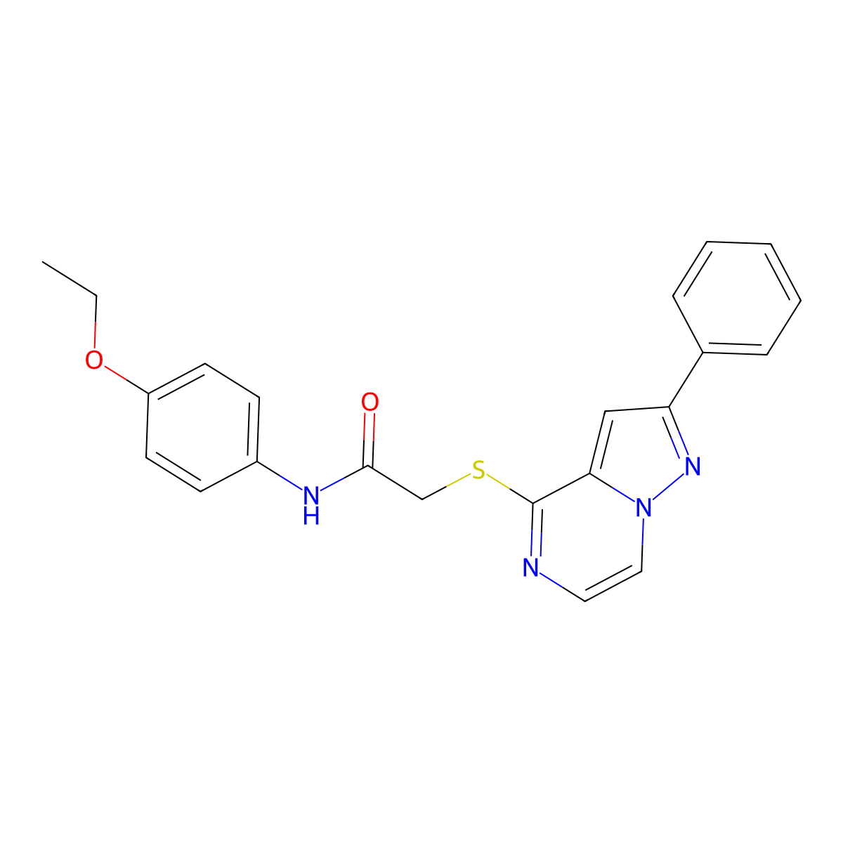 N-(4-Ethoxyphenyl)-2-({2-phenylpyrazolo[1,5-A]pyrazin-4-YL}sulfanyl)acetamide molecular structure, CAS 1021216-39-6