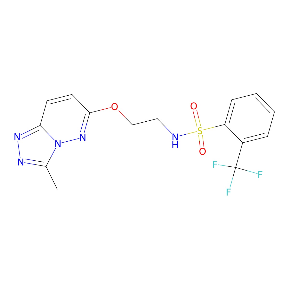 N-[2-({3-methyl-[1,2,4]triazolo[4,3-b]pyridazin-6-yl}oxy)ethyl]-2-(trifluoromethyl)benzene-1-sulfonamide molecular structure, CAS 1021216-42-1