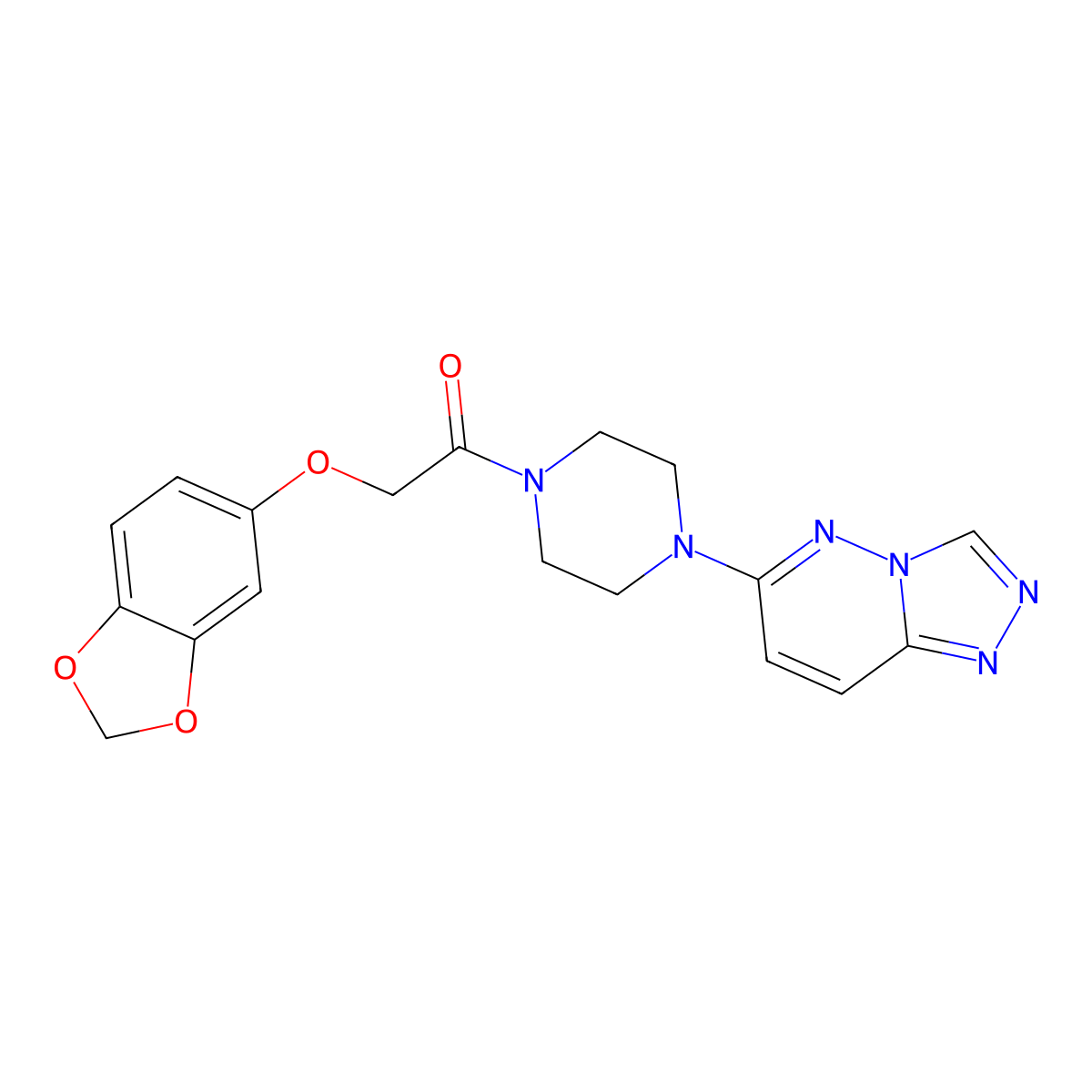 1-(4-([1,2,4]Triazolo[4,3-b]pyridazin-6-yl)piperazin-1-yl)-2-(benzo[d][1,3]dioxol-5-yloxy)ethanone molecular structure, CAS 1021216-67-0