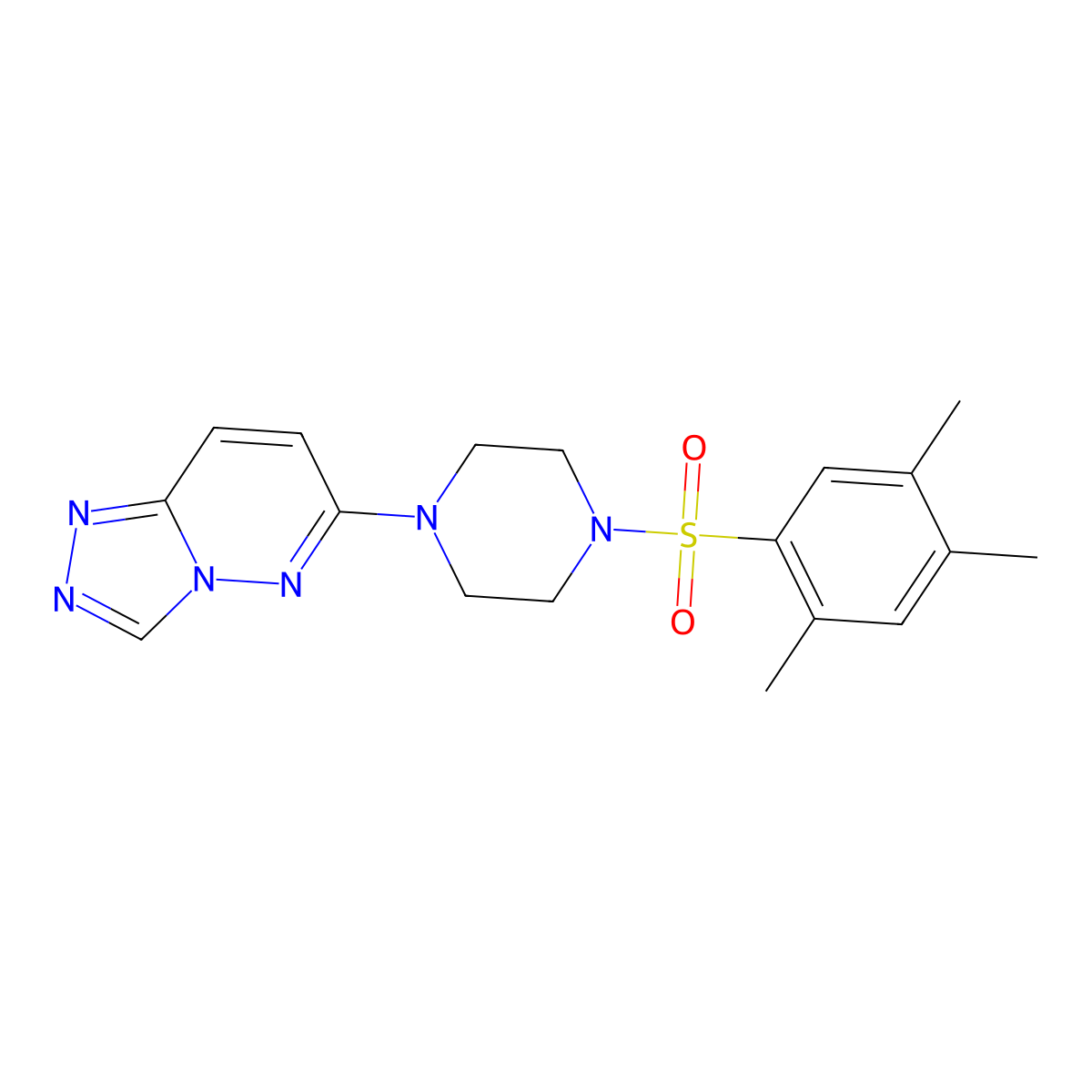 1-{[1,2,4]Triazolo[4,3-b]pyridazin-6-yl}-4-(2,4,5-trimethylbenzenesulfonyl)piperazine molecular structure, CAS 1021216-78-3