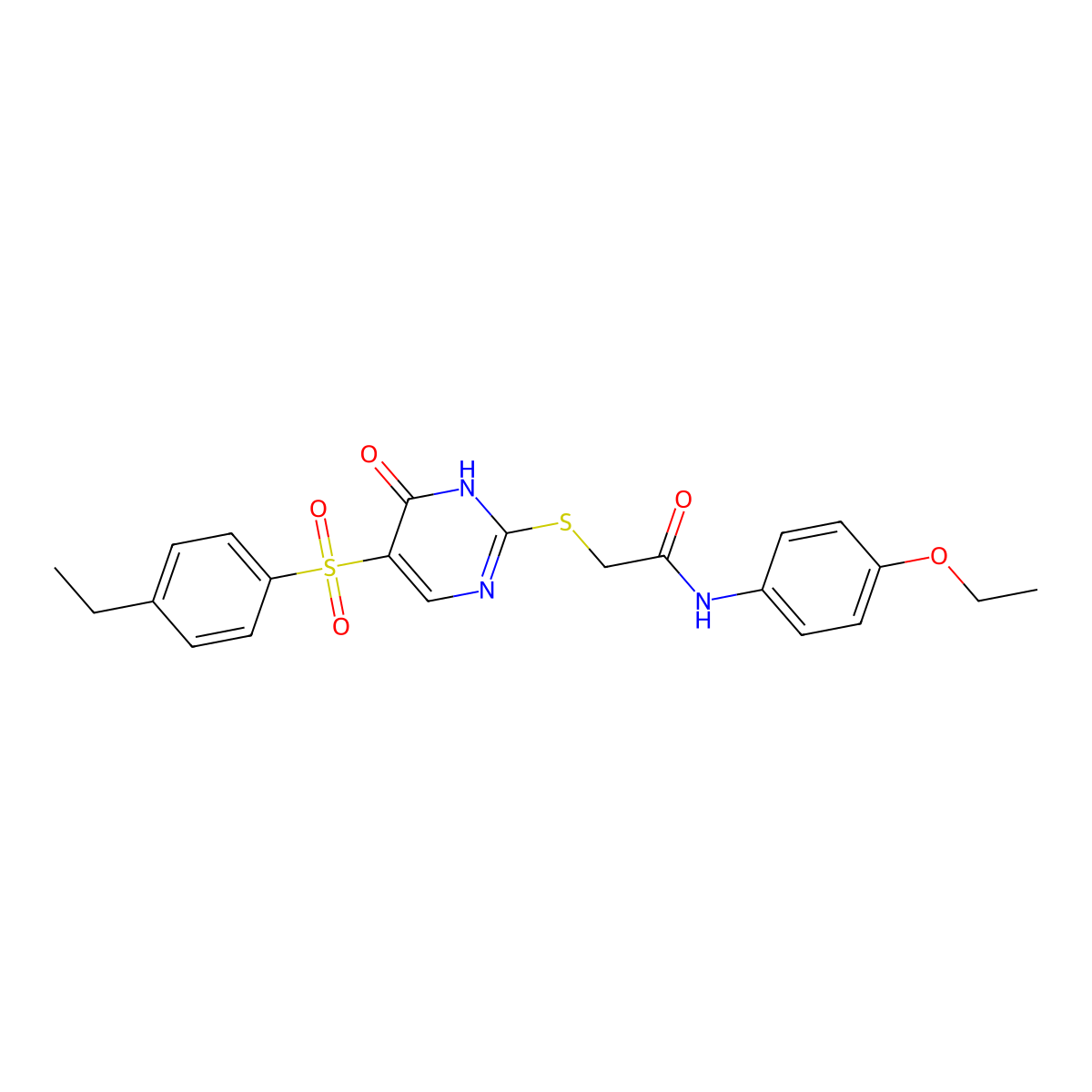 N-(4-ethoxyphenyl)-2-{[5-(4-ethylbenzenesulfonyl)-6-oxo-1,6-dihydropyrimidin-2-yl]sulfanyl}acetamide molecular structure, CAS 1021216-79-4