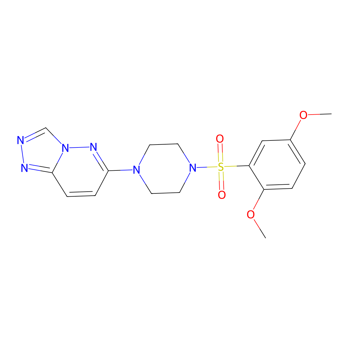 1-(2,5-Dimethoxybenzenesulfonyl)-4-{[1,2,4]triazolo[4,3-b]pyridazin-6-yl}piperazine molecular structure, CAS 1021216-82-9